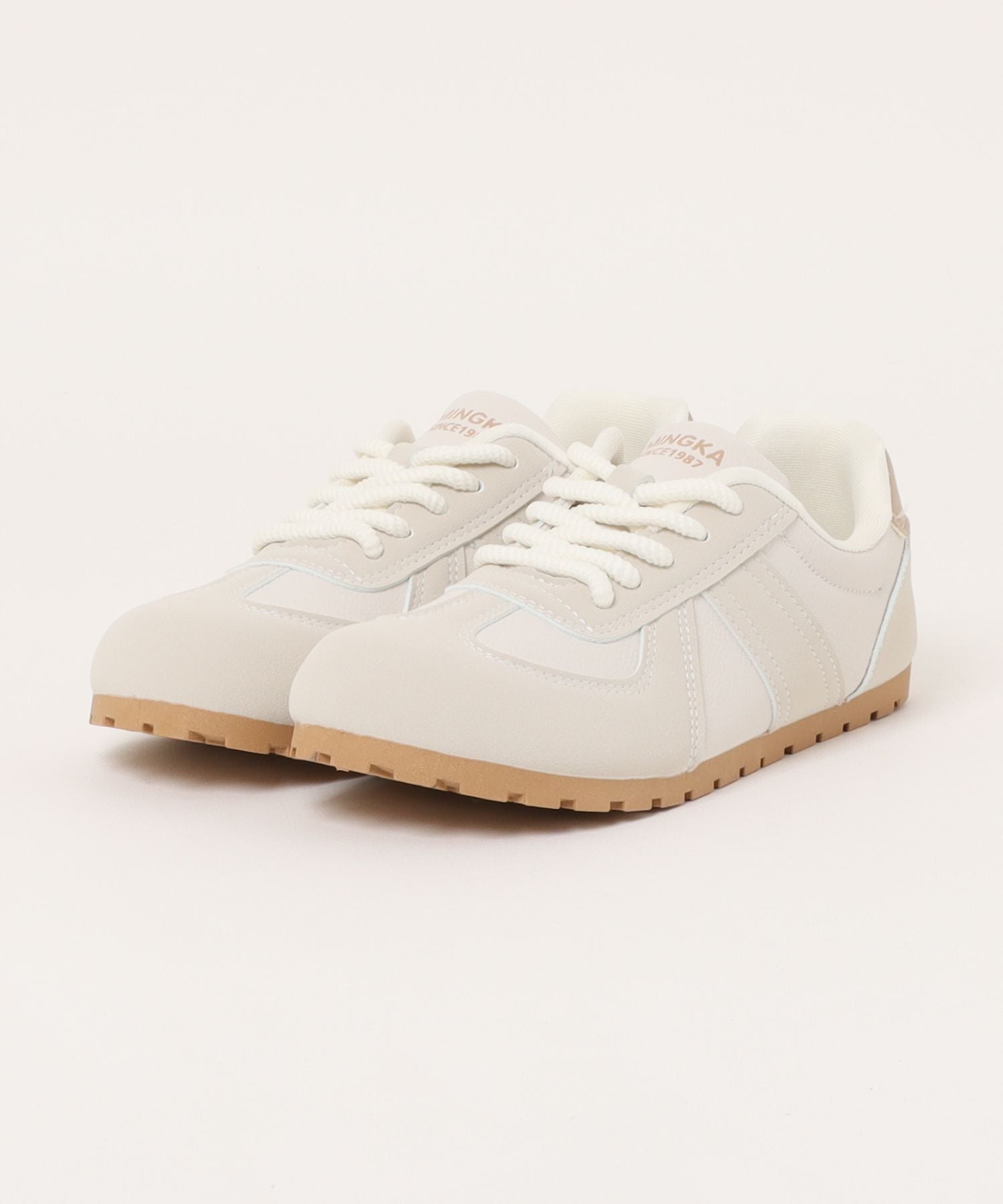 アイモハ aimoha 【SHOES 365】薄底スニーカー フラットシューズ （ベージュ） ベージュ