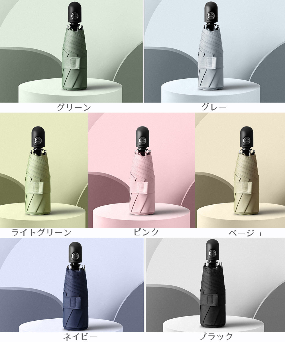 アイモハ aimoha ユニセックス 丈夫な8本骨 ワンタッチ 超min 折りたたみ傘 （グレー） グレー
