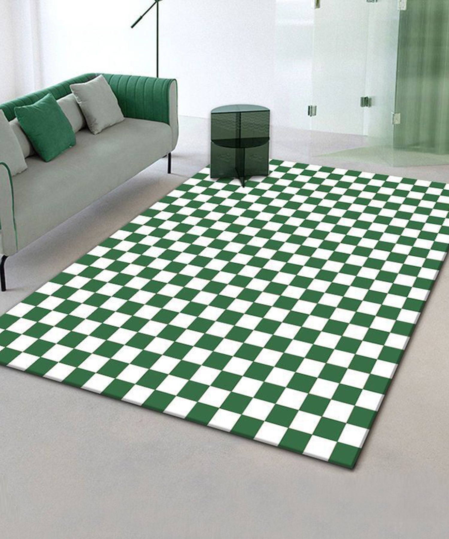 Aimoha Checkered Pattern Rug Carpet Living Room Bed Nordic Non-Slip Washable SNS Friendly 60*90cm