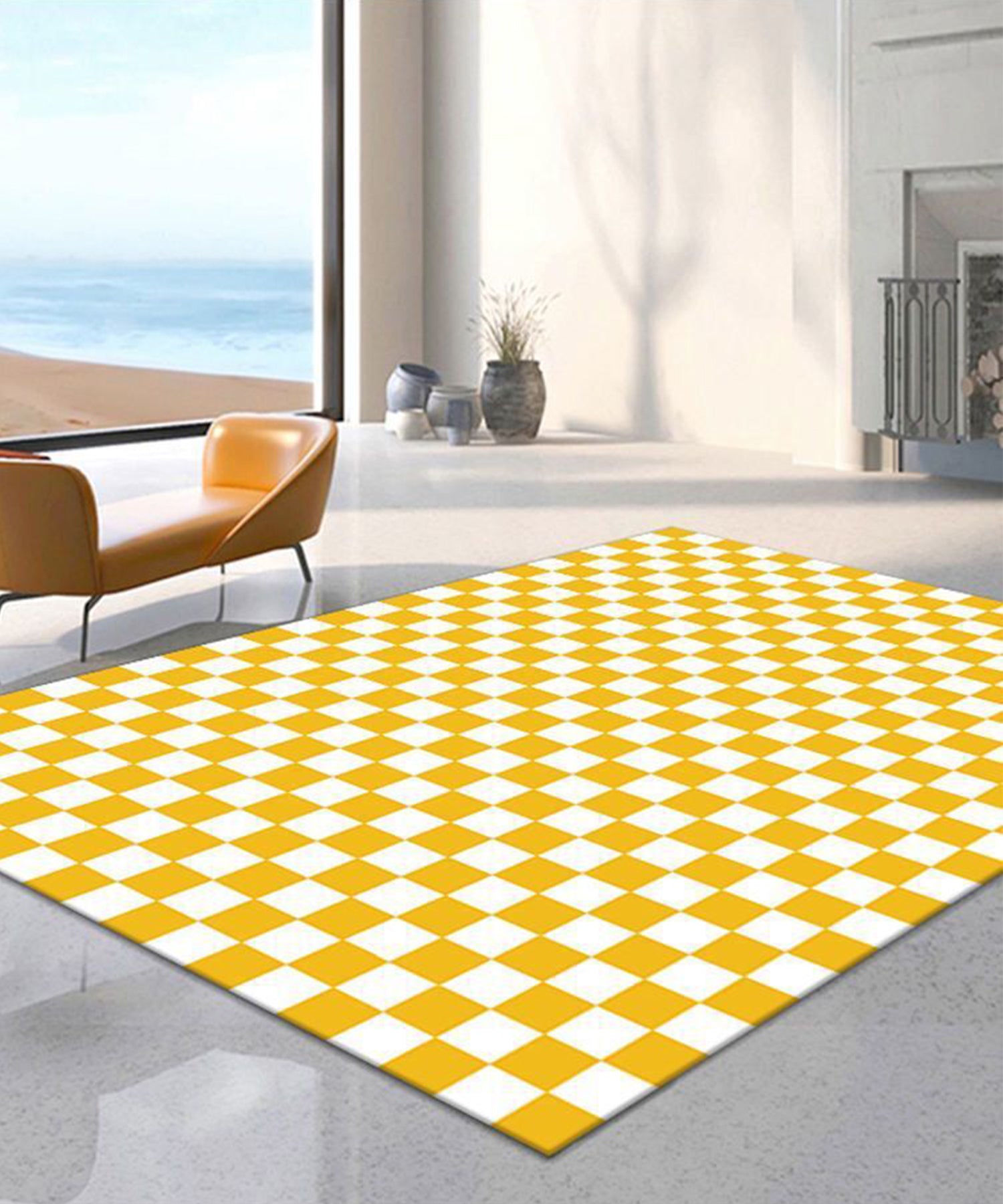 Aimoha Checkered Pattern Rug Carpet Living Room Bed Nordic Non-Slip Washable SNS Friendly 60*90cm