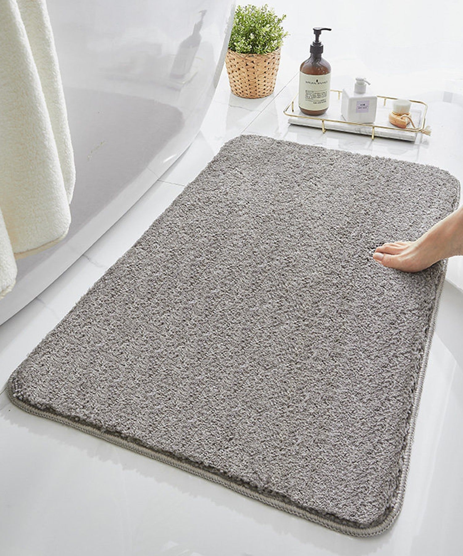 Aimoha Plain Simple Ultra Long Pile Absorbent Bath Mat/Entrance Mat