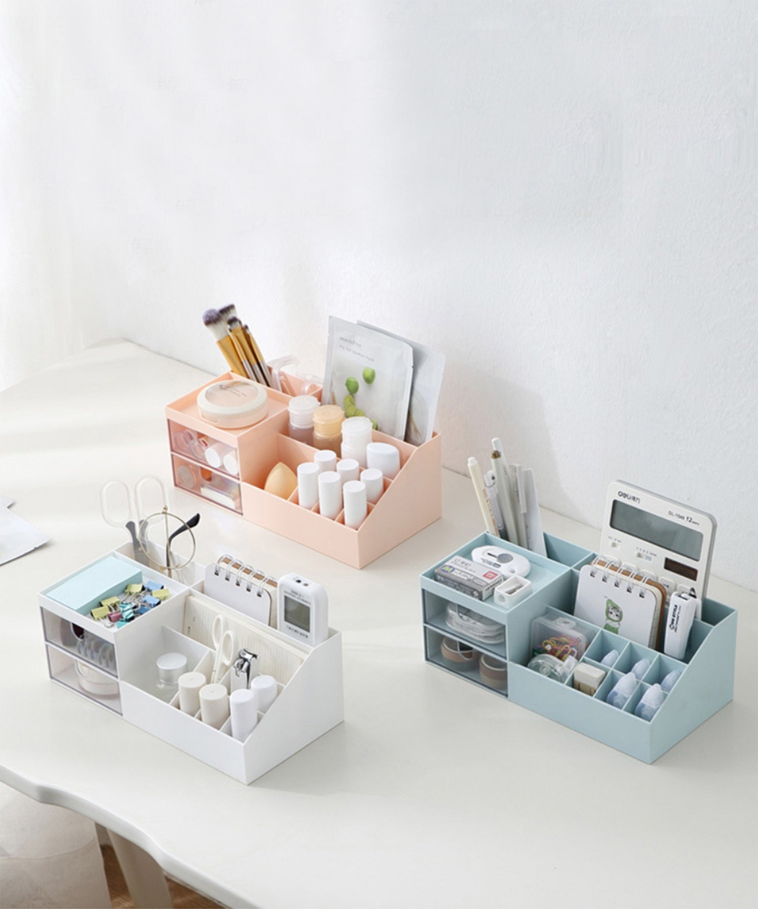aimoha Makeup Box Cosmetics Storage Cosmetic Storage Box Cosmetic Storage Cosmetic Box white Storage Box Cosmetics Small Item Holder Makeup Storage Desktop Small Item Storage Cosmetic Case