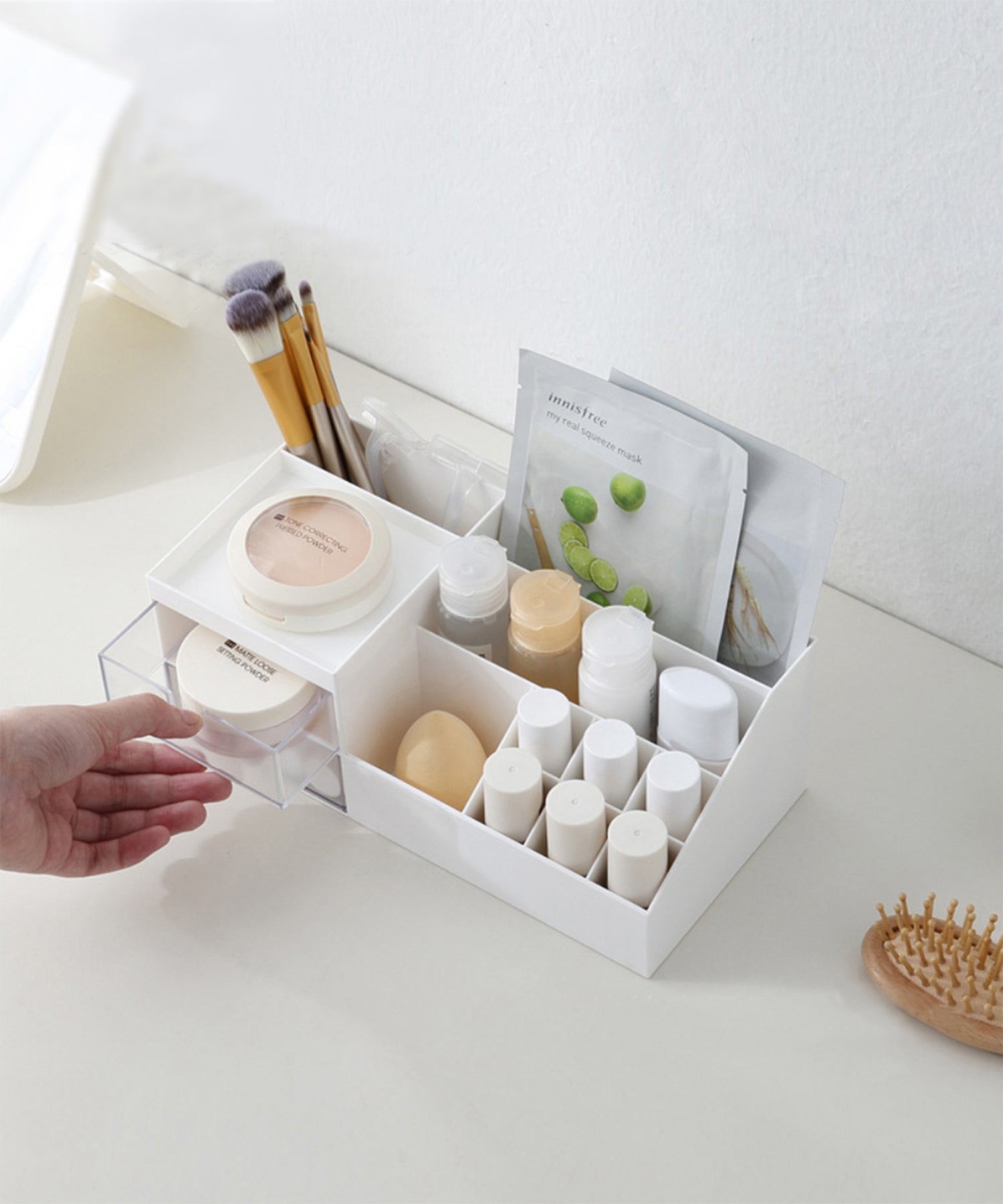 aimoha Makeup Box Cosmetics Storage Cosmetic Storage Box Cosmetic Storage Cosmetic Box white Storage Box Cosmetics Small Item Holder Makeup Storage Desktop Small Item Storage Cosmetic Case