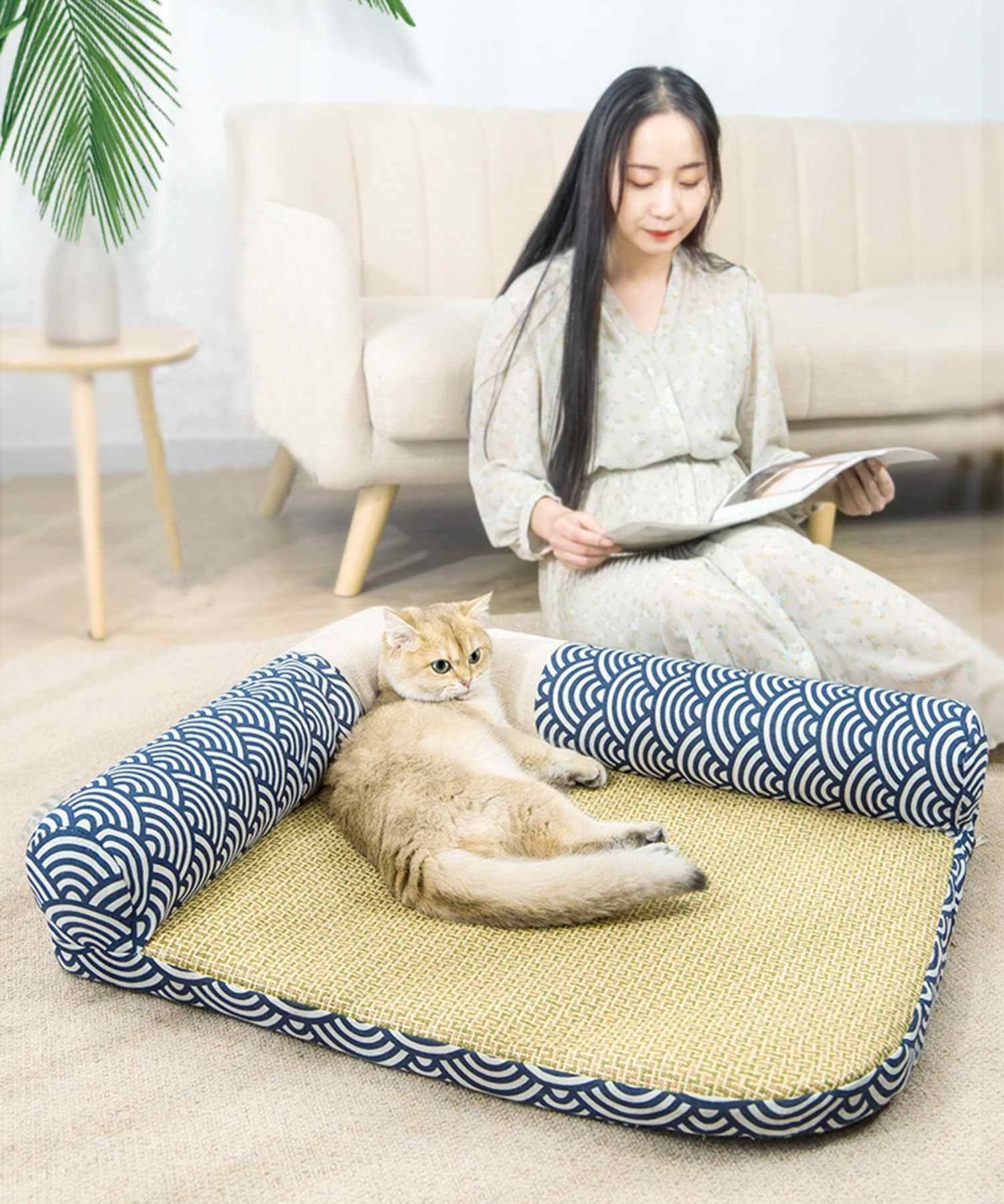 Aimoha Japanese-style Cool Washable Pet Bed 【Non-returnable item】