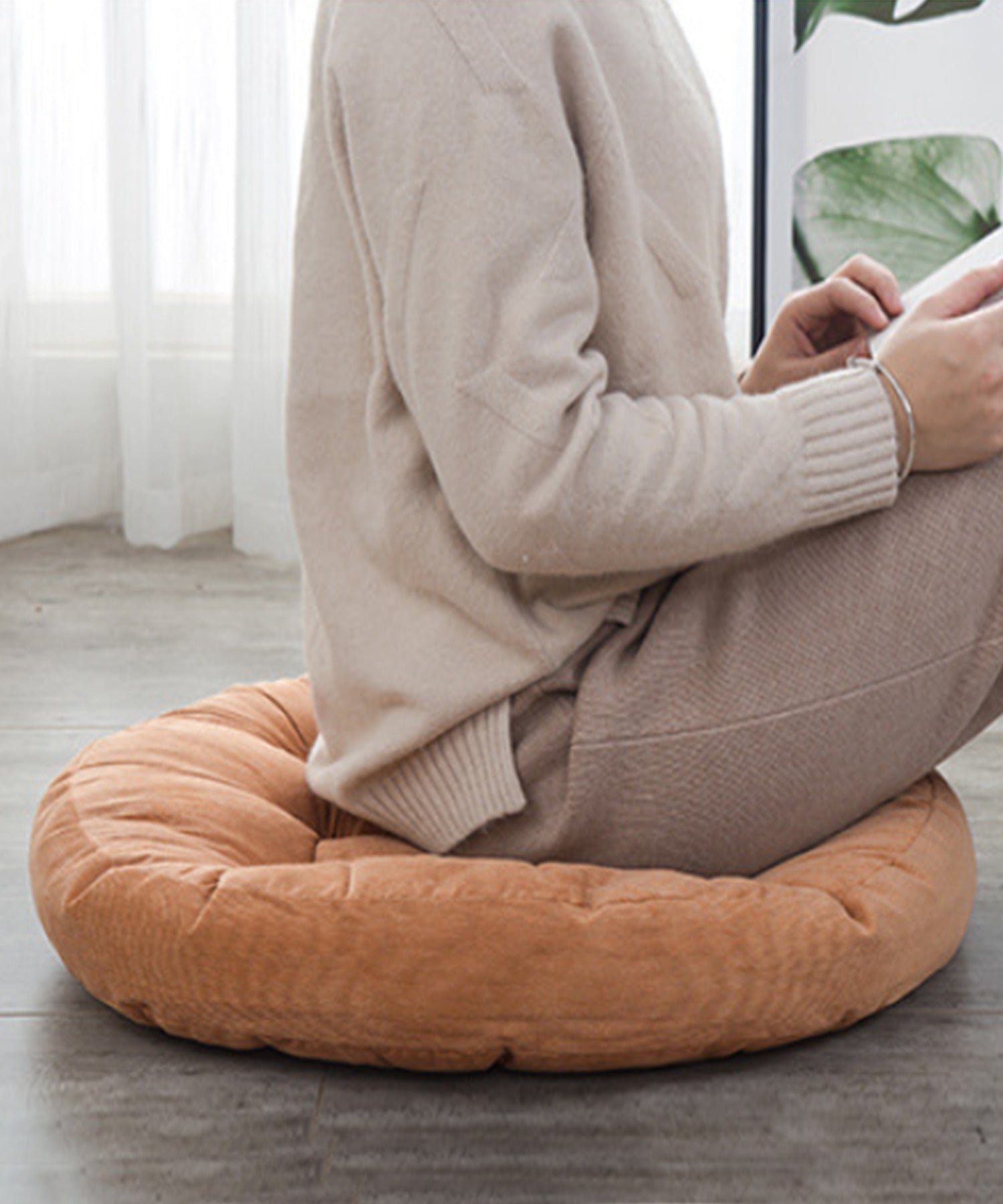 aimoha New Release Fluffy Plain Round Cushion