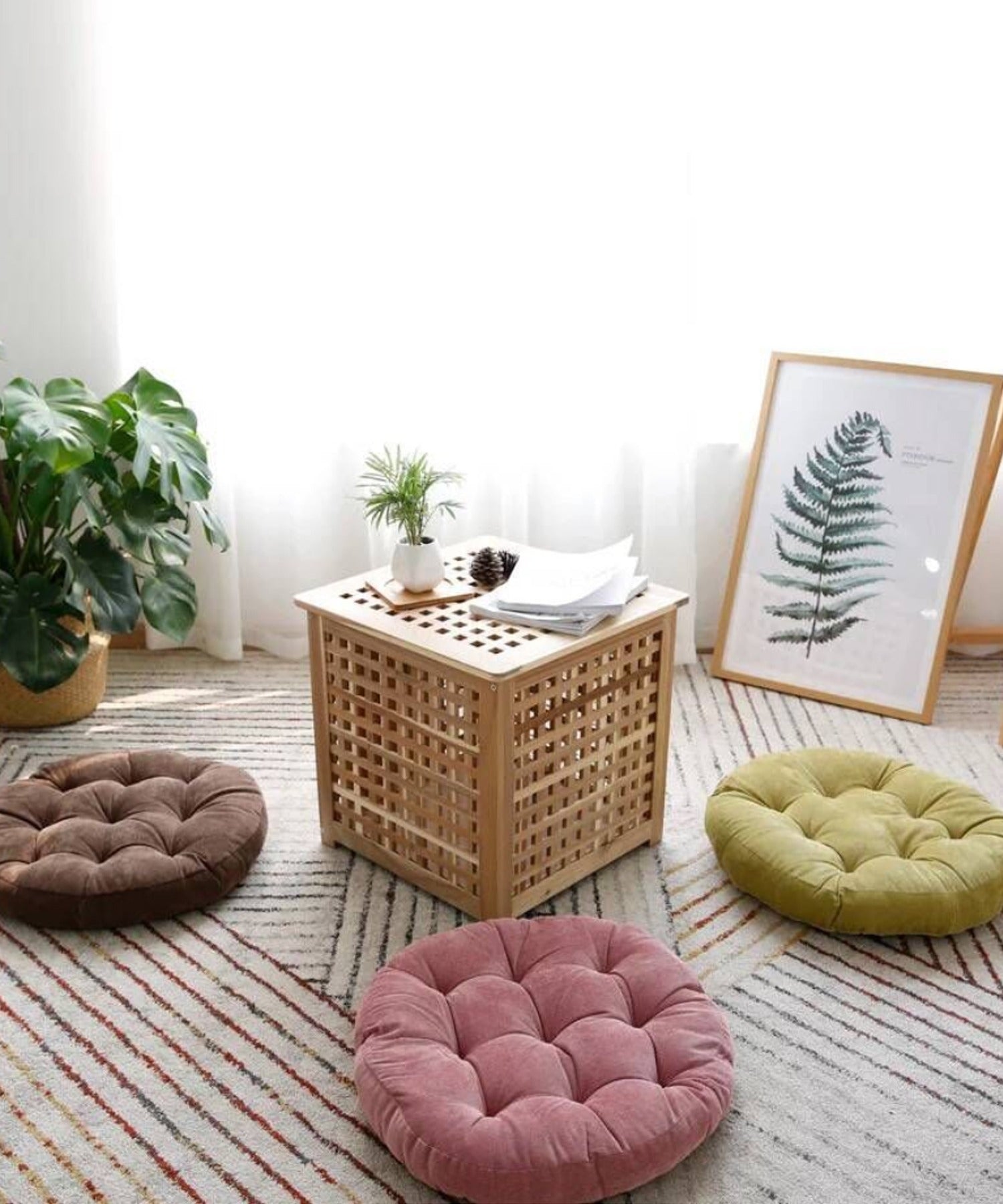 aimoha New Release Fluffy Plain Round Cushion