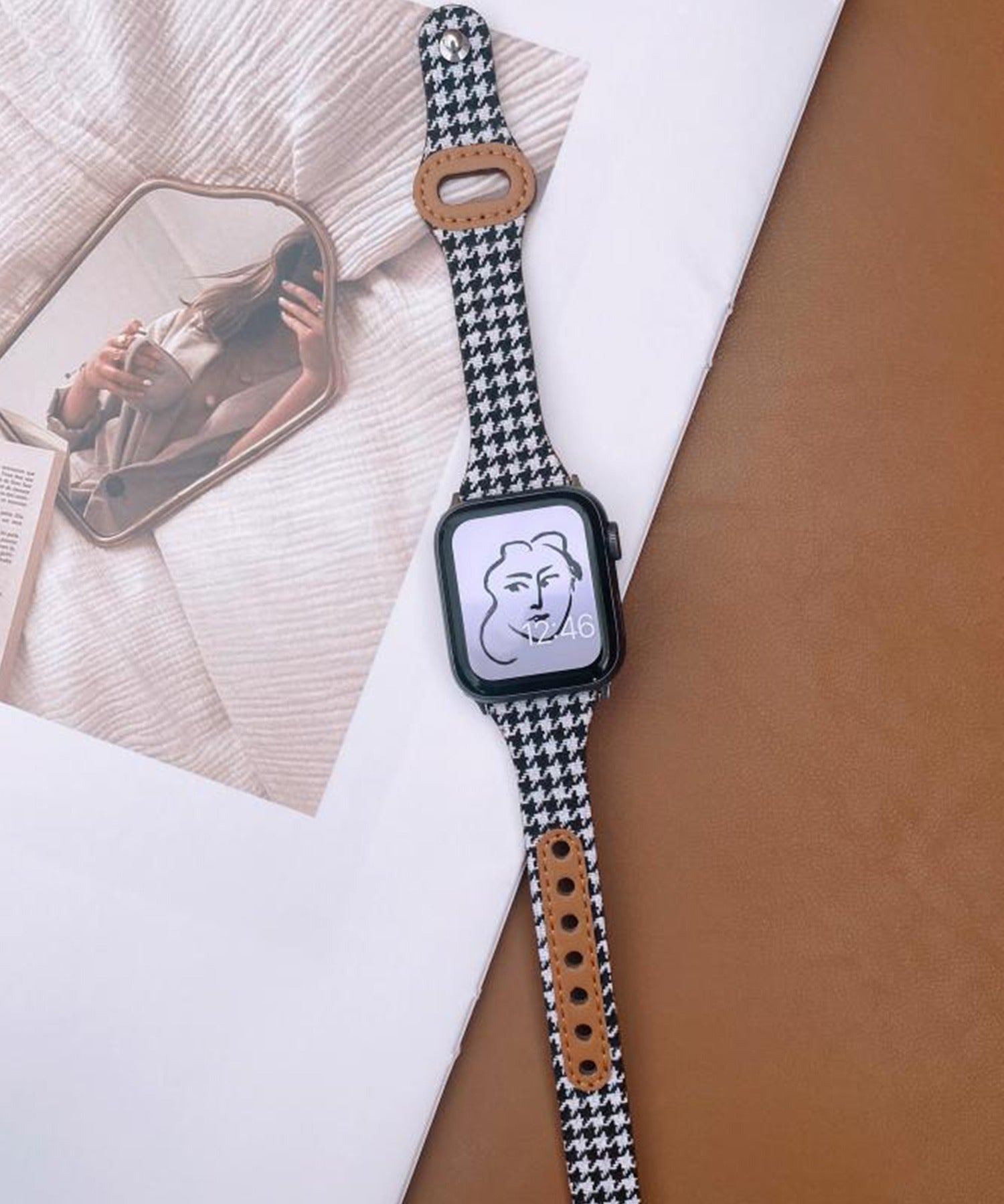 アイモハ aimoha Apple Watch Band/アップルウォッチストーンバンド 【千鳥格子】