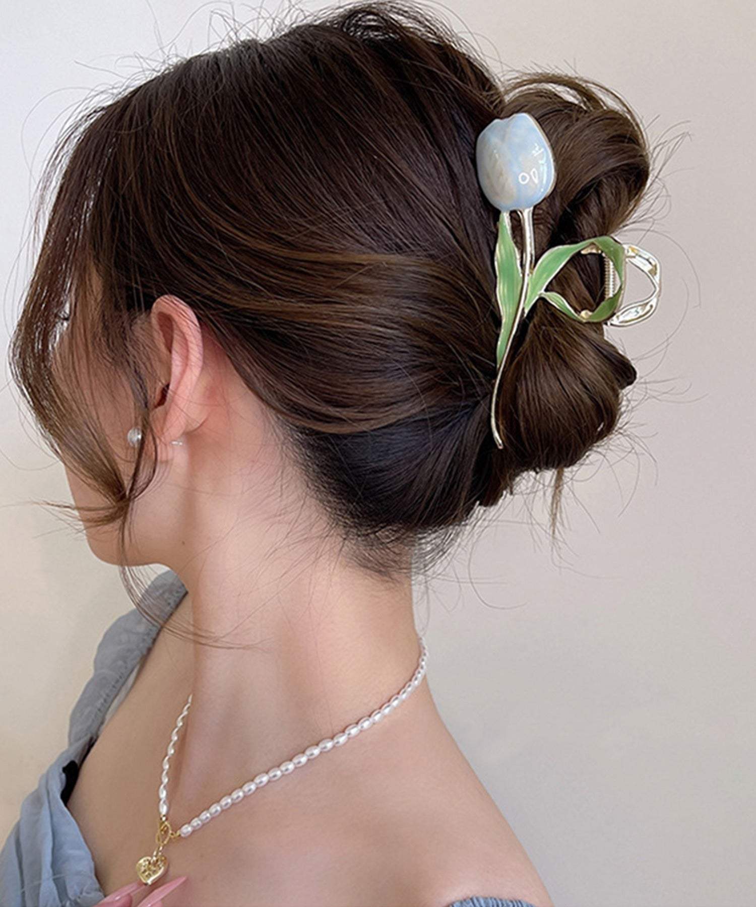 アイモハ aimoha チューリップ形ヘアクリップ （ブルー） ブルー
