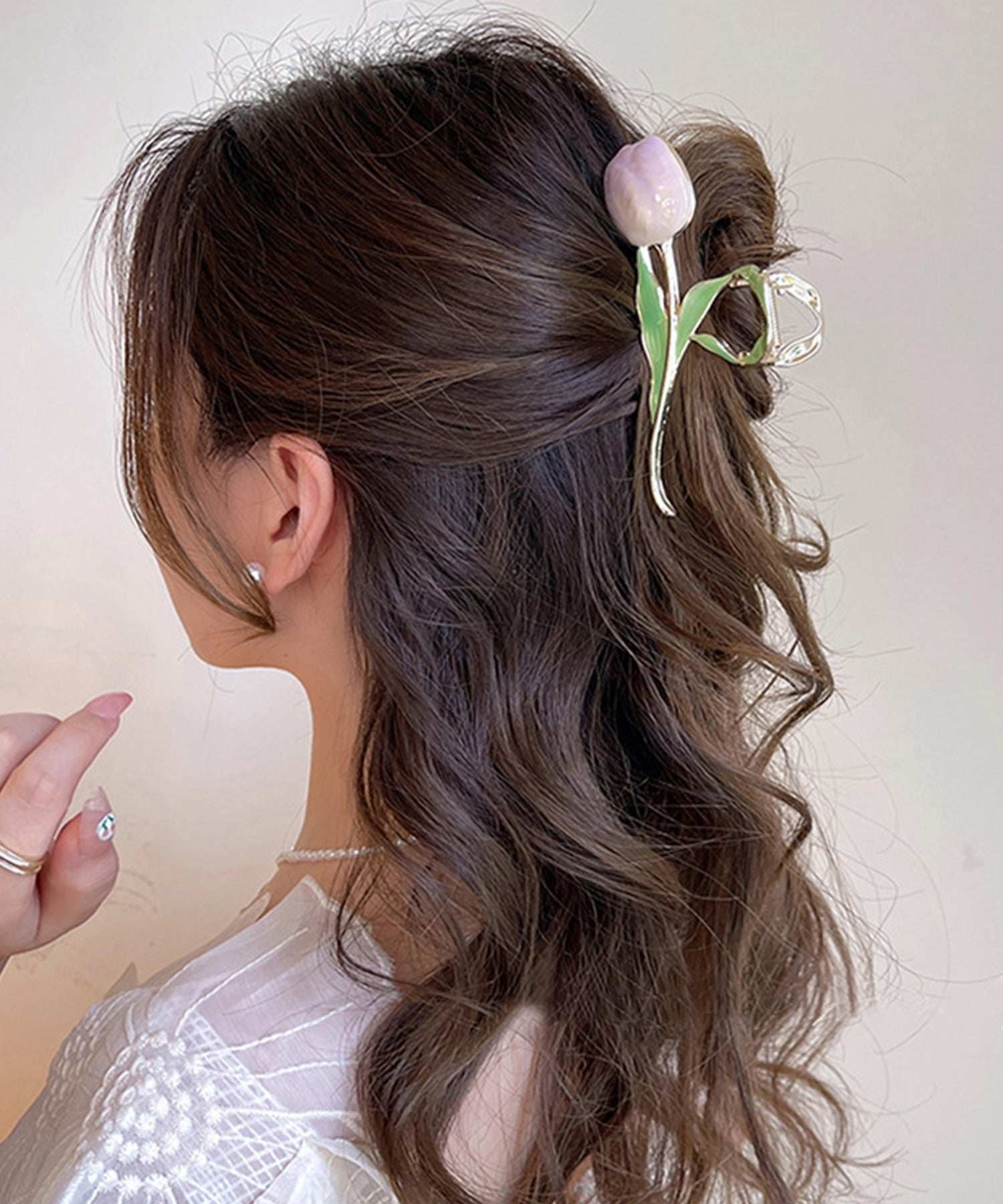 アイモハ aimoha チューリップ形ヘアクリップ （パープル） パープル