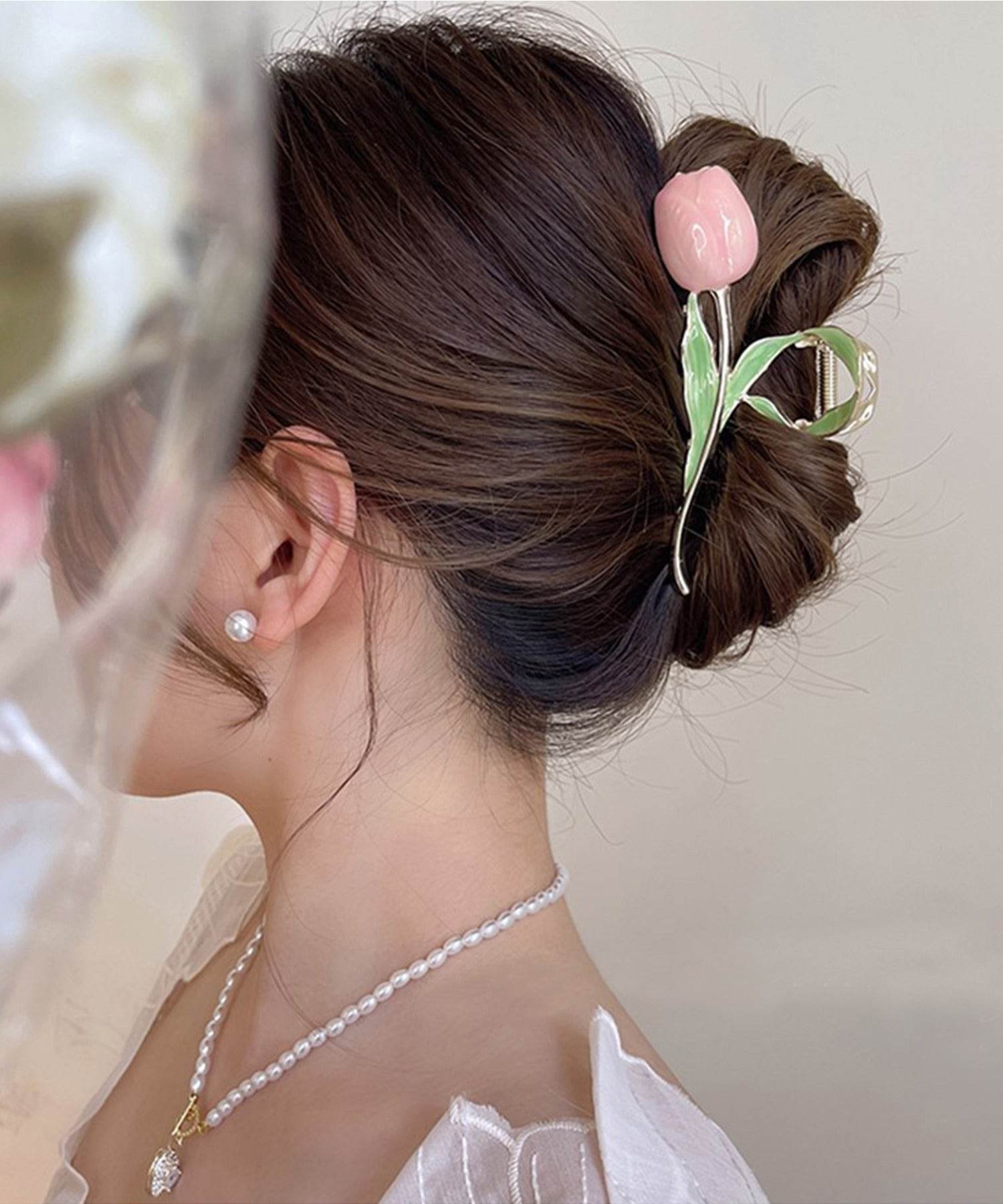 アイモハ aimoha チューリップ形ヘアクリップ （ピンク） ピンク