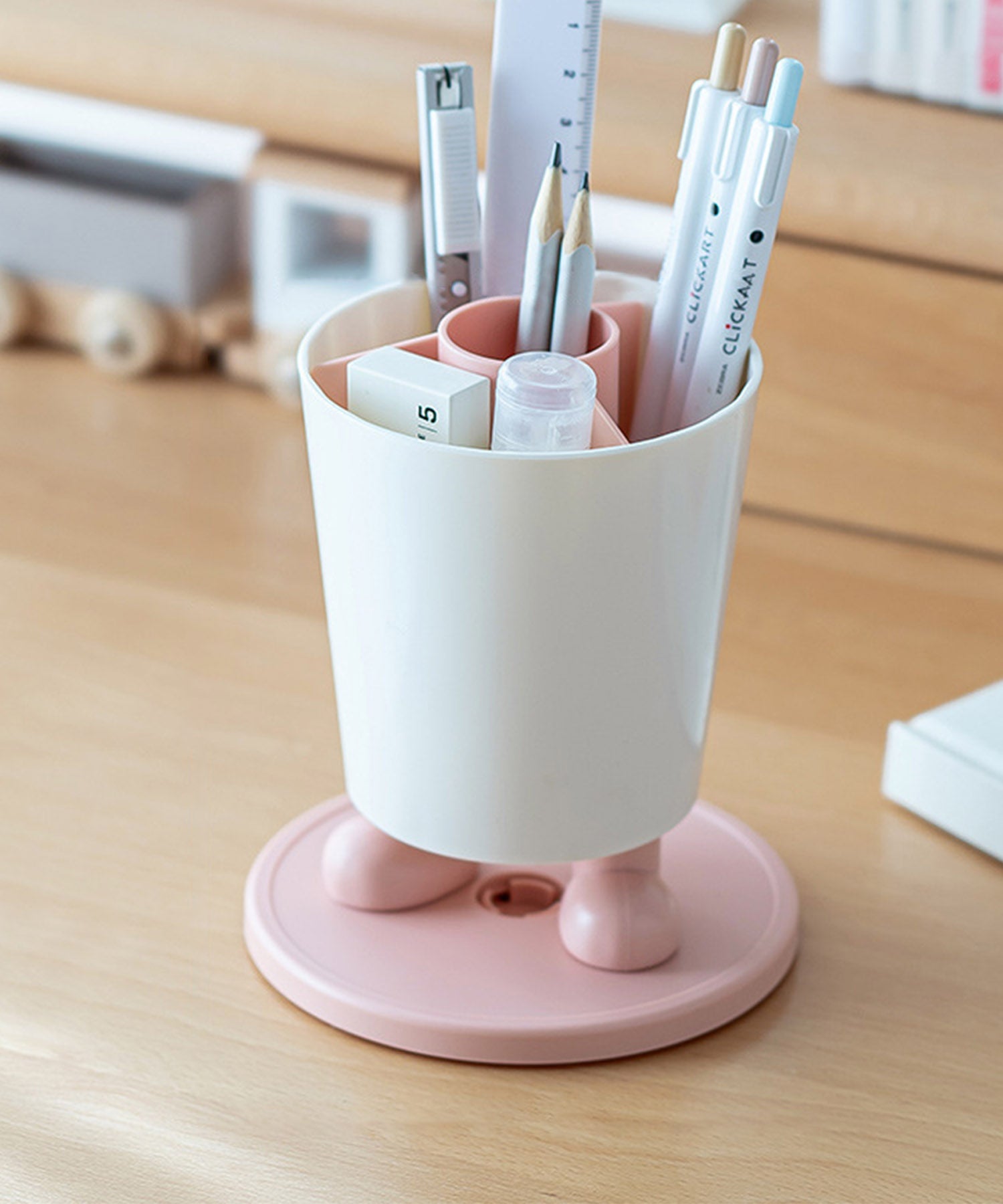 アイモハ aimoha aimoha home/可愛い足の回転ペンホルダー （ピンク系その他） ピンク系その他