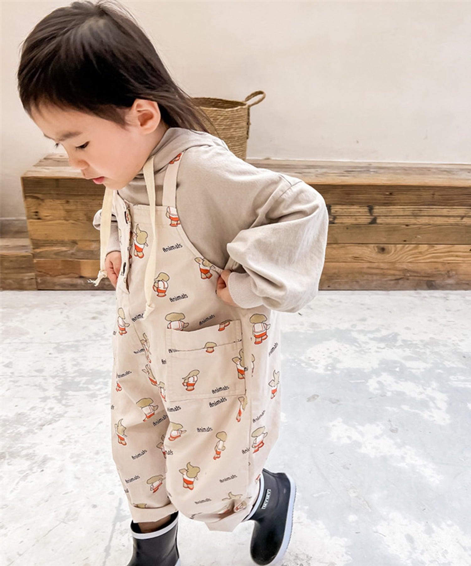 アイモハ aimoha aimohaーKIDSー 可愛い総柄プリントサロペット