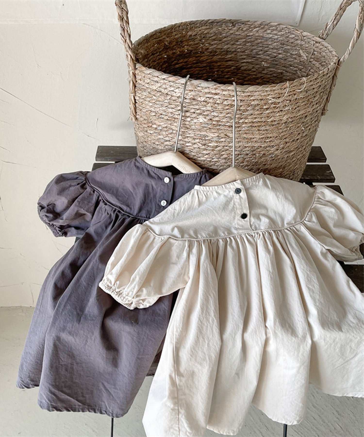 アイモハ aimoha aimohaーKIDSー 韓国子供服 ギャザーAラインワンピース