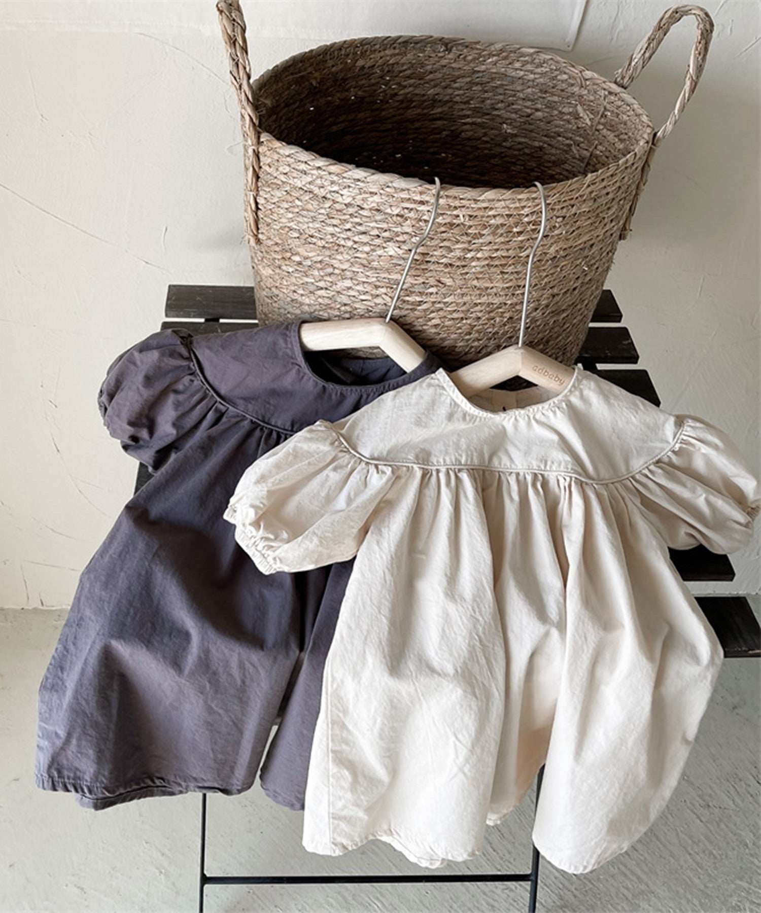 アイモハ aimoha aimohaーKIDSー 韓国子供服 ギャザーAラインワンピース