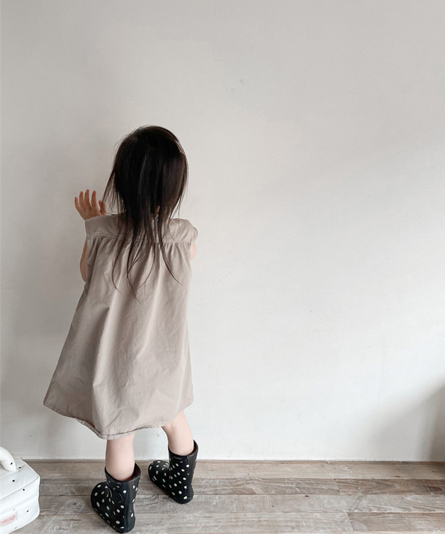 アイモハ aimoha aimohaーKIDSー 韓国子供服 コットン無地ワンピース