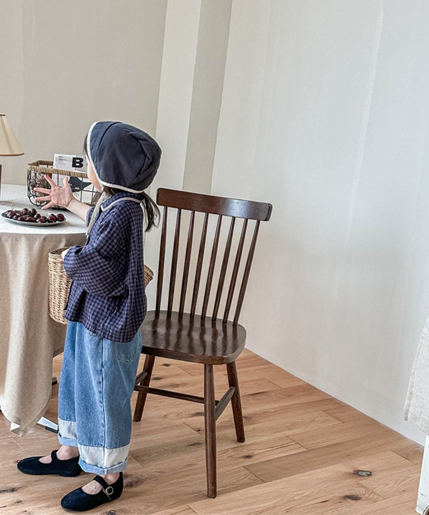 aimoha 【aimoha-KIDS】 Korean children's clothing Gingham check blouse shirt