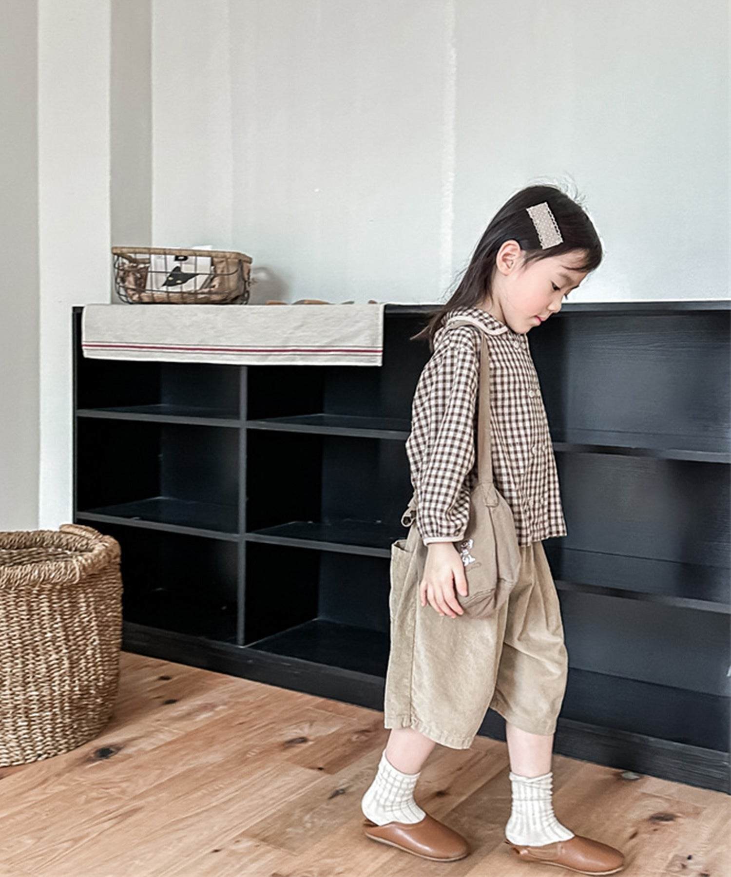 aimoha 【aimoha-KIDS】 Korean children's clothing Gingham check blouse shirt