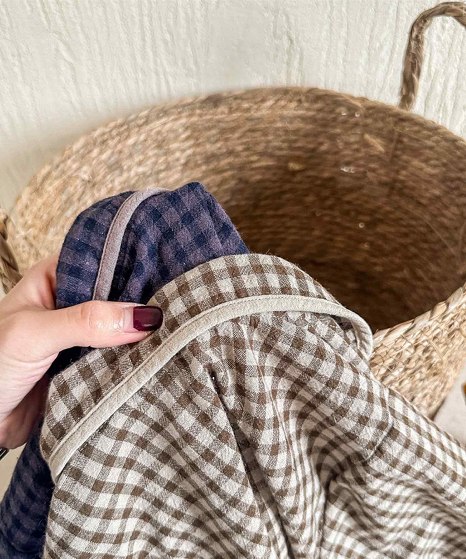 aimoha 【aimoha-KIDS】 Korean children's clothing Gingham check blouse shirt
