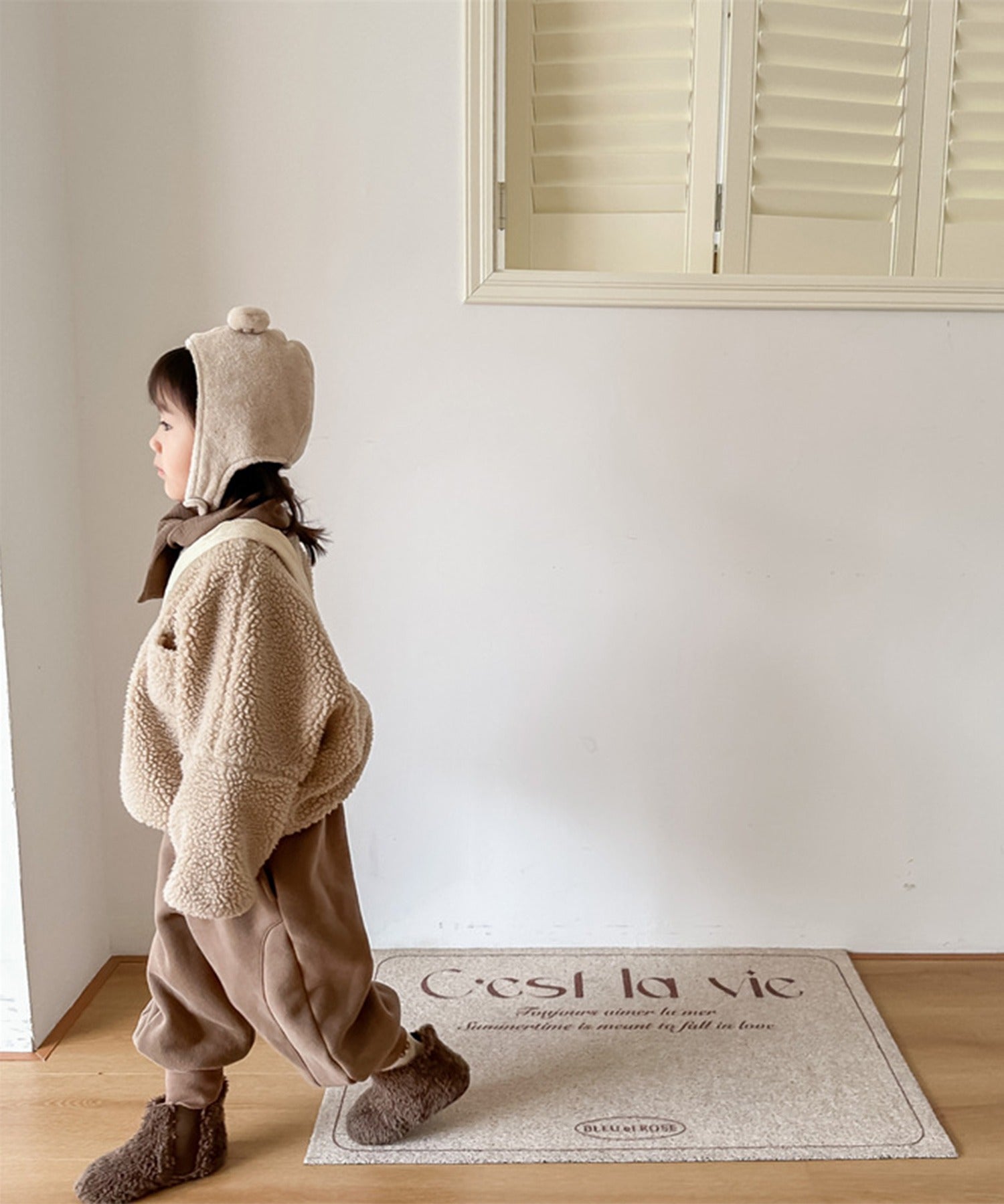 aimoha 【aimoha-KIDS】 Korean children's clothing Unique English letter print fleece-lined sweatpants