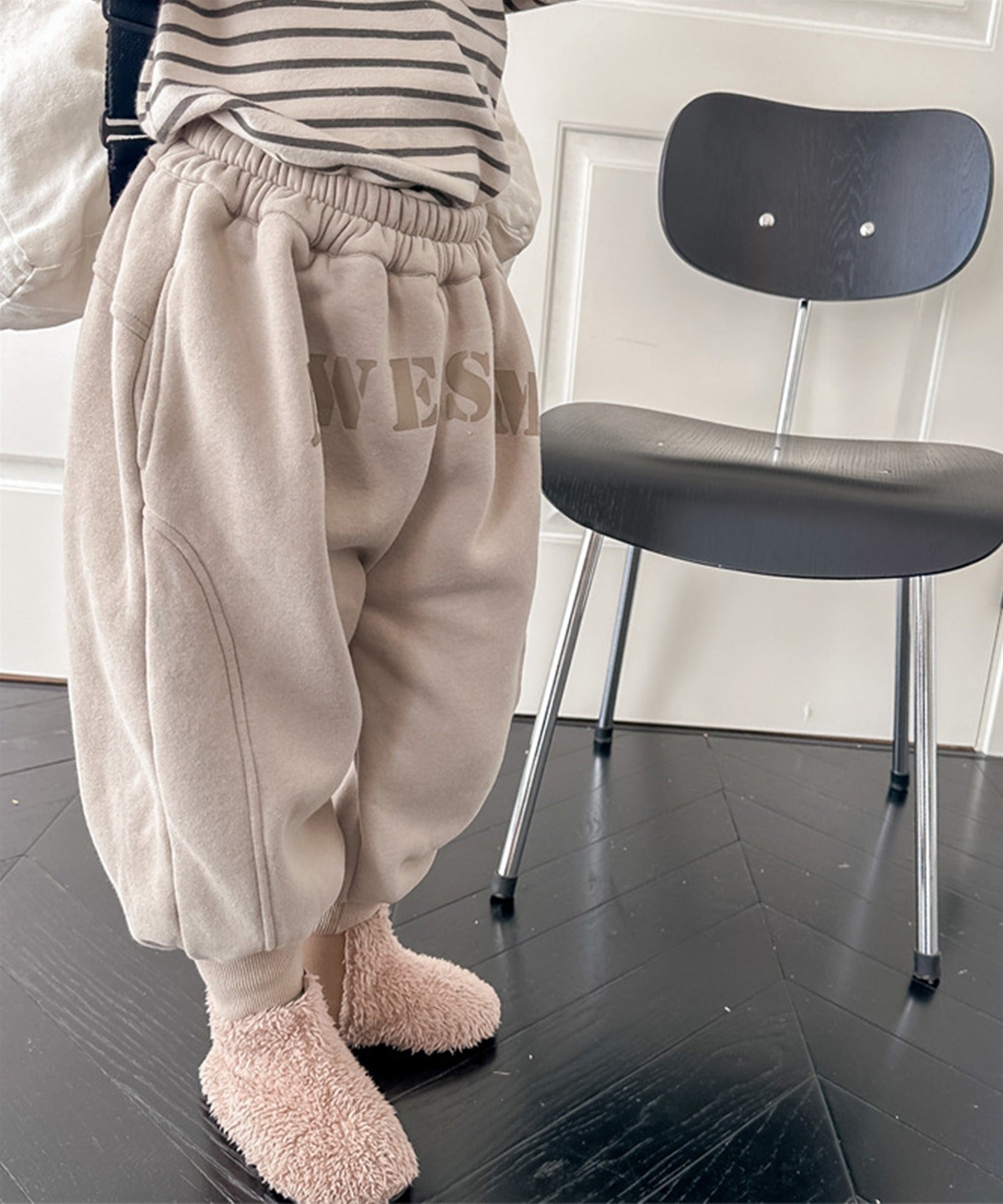 aimoha 【aimoha-KIDS】 Korean children's clothing Unique English letter print fleece-lined sweatpants
