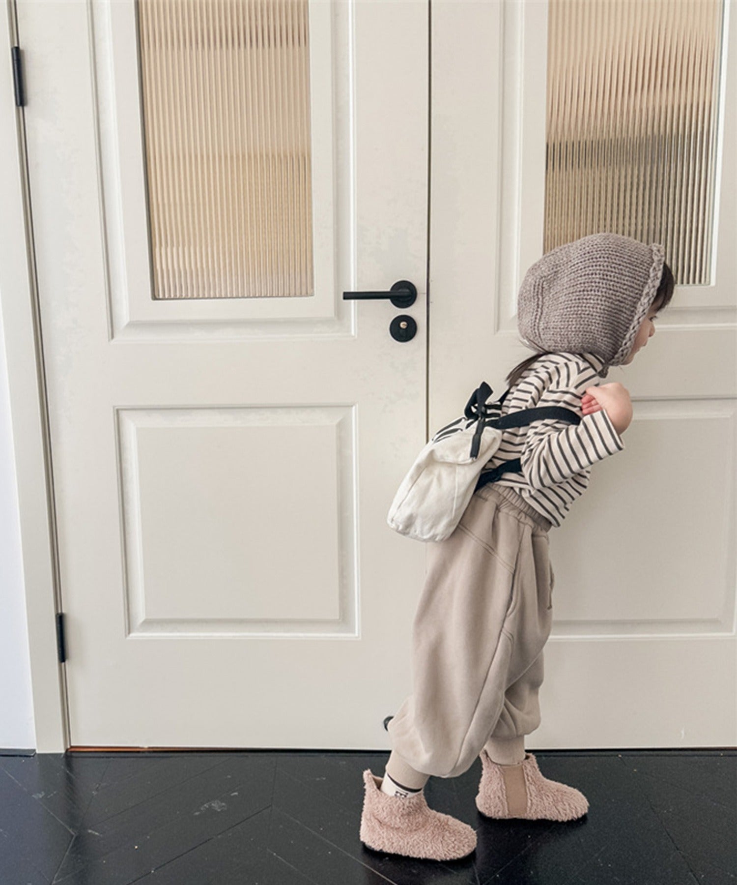 aimoha 【aimoha-KIDS】 Korean children's clothing Unique English letter print fleece-lined sweatpants