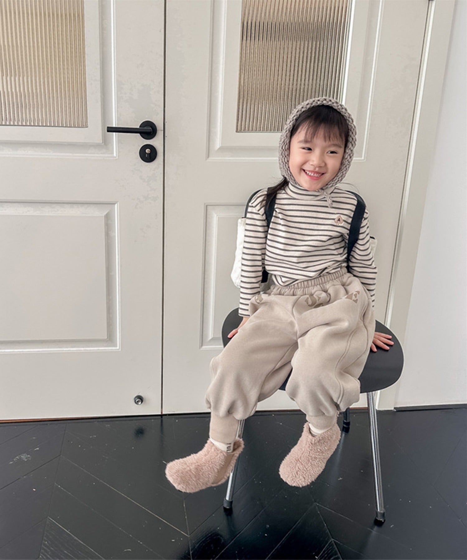 aimoha 【aimoha-KIDS】 Korean children's clothing Unique English letter print fleece-lined sweatpants