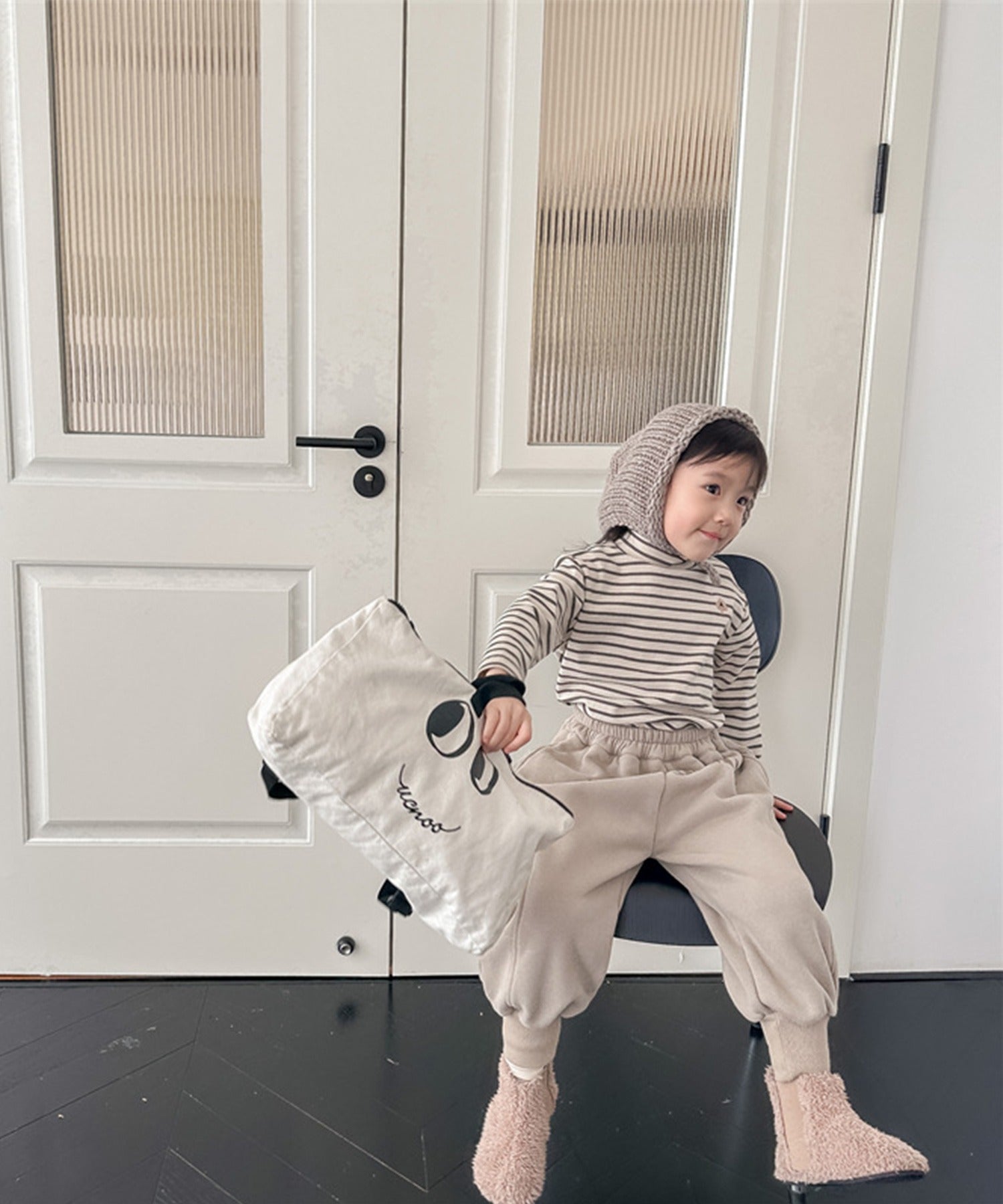aimoha 【aimoha-KIDS】 Korean children's clothing Unique English letter print fleece-lined sweatpants