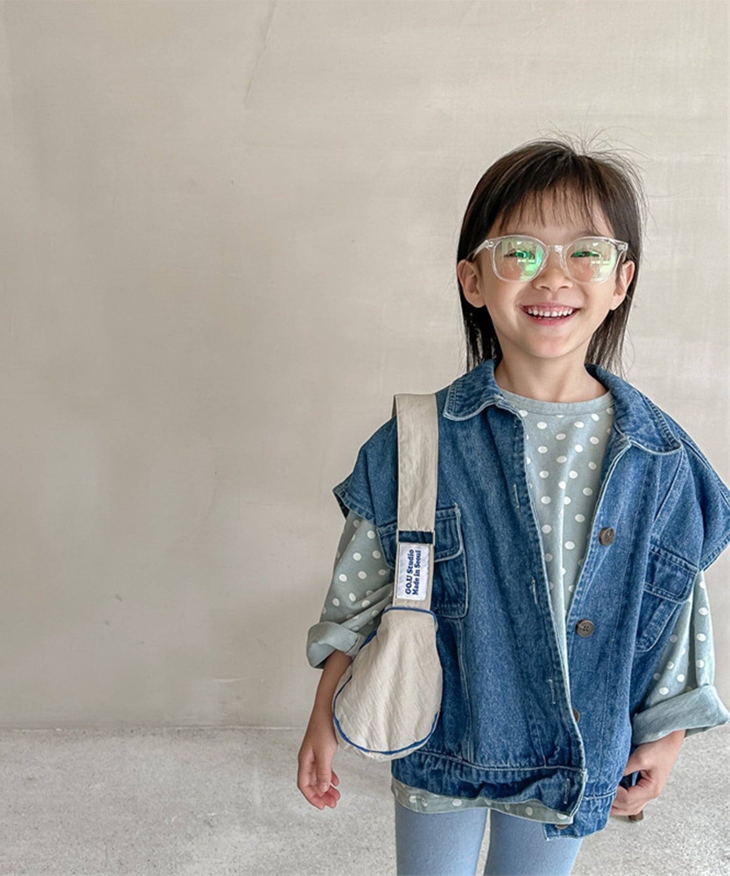 アイモハ aimoha 【aimohaーKIDSー】韓国子供服 万能ノースリーブデニムジャケット ベスト