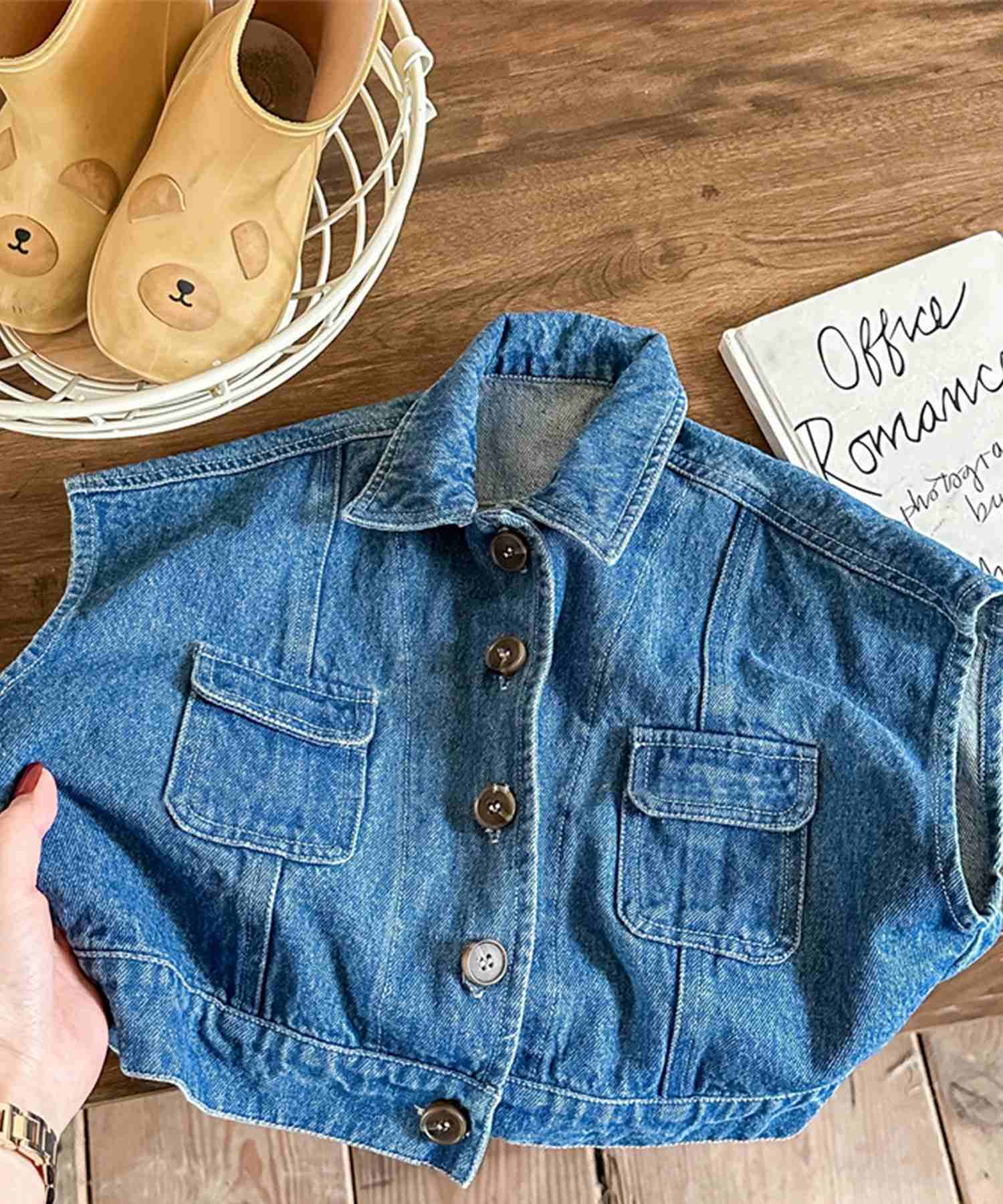 アイモハ aimoha 【aimohaーKIDSー】韓国子供服 万能ノースリーブデニムジャケット ベスト