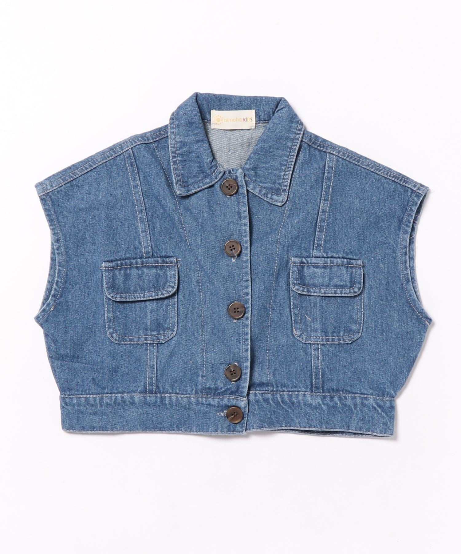 アイモハ aimoha 【aimohaーKIDSー】韓国子供服 万能ノースリーブデニムジャケット ベスト