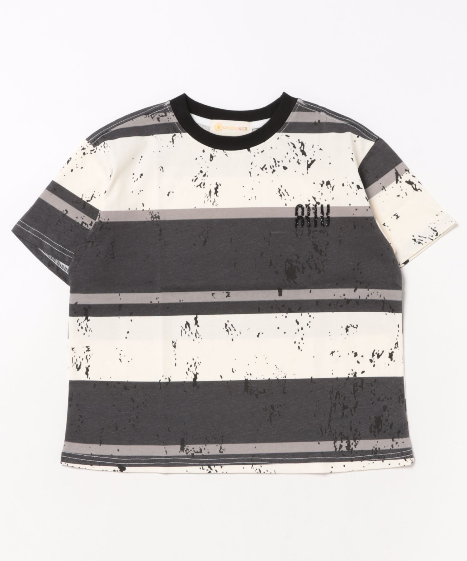 アイモハ aimoha 【aimoha-KIDS-】モダンボーダーTシャツ （ダークグレー） ダークグレー