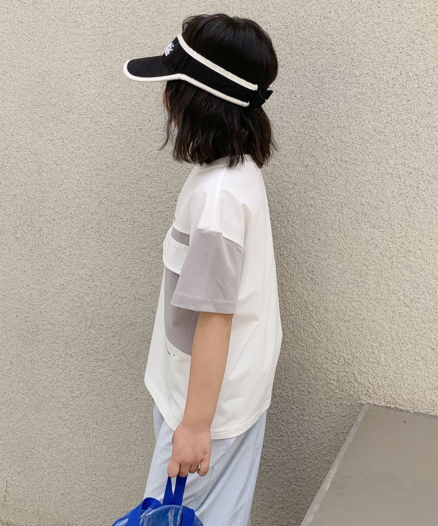 アイモハ aimoha 【aimoha-KIDS-】キッズ 配色プリントTシャツ （ライトグレー） ライトグレー