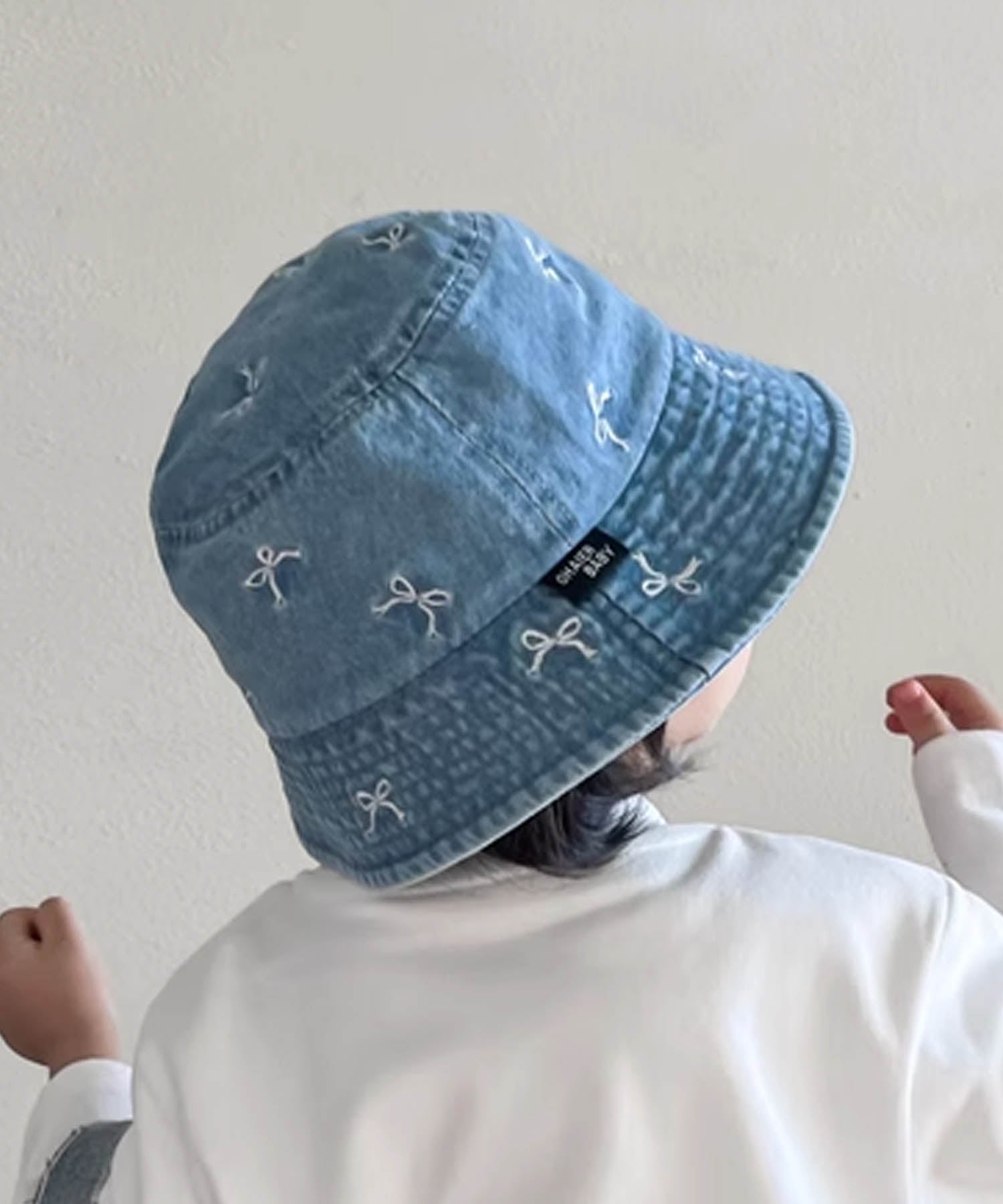アイモハ aimoha 【aimoha-KIDS-】キッズ リボン刺繍ハット （ブルー） ブルー