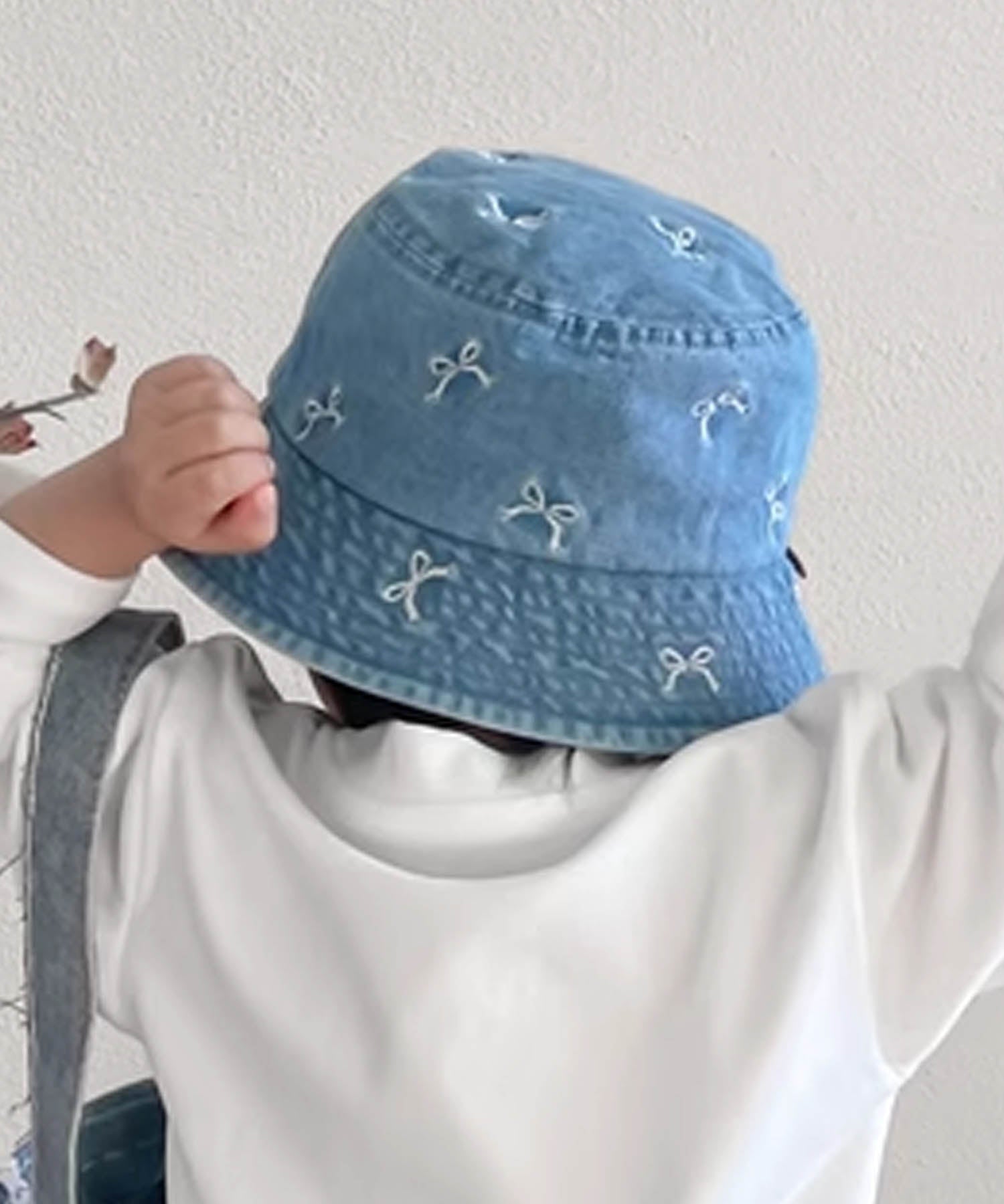 アイモハ aimoha 【aimoha-KIDS-】キッズ リボン刺繍ハット （ブルー） ブルー