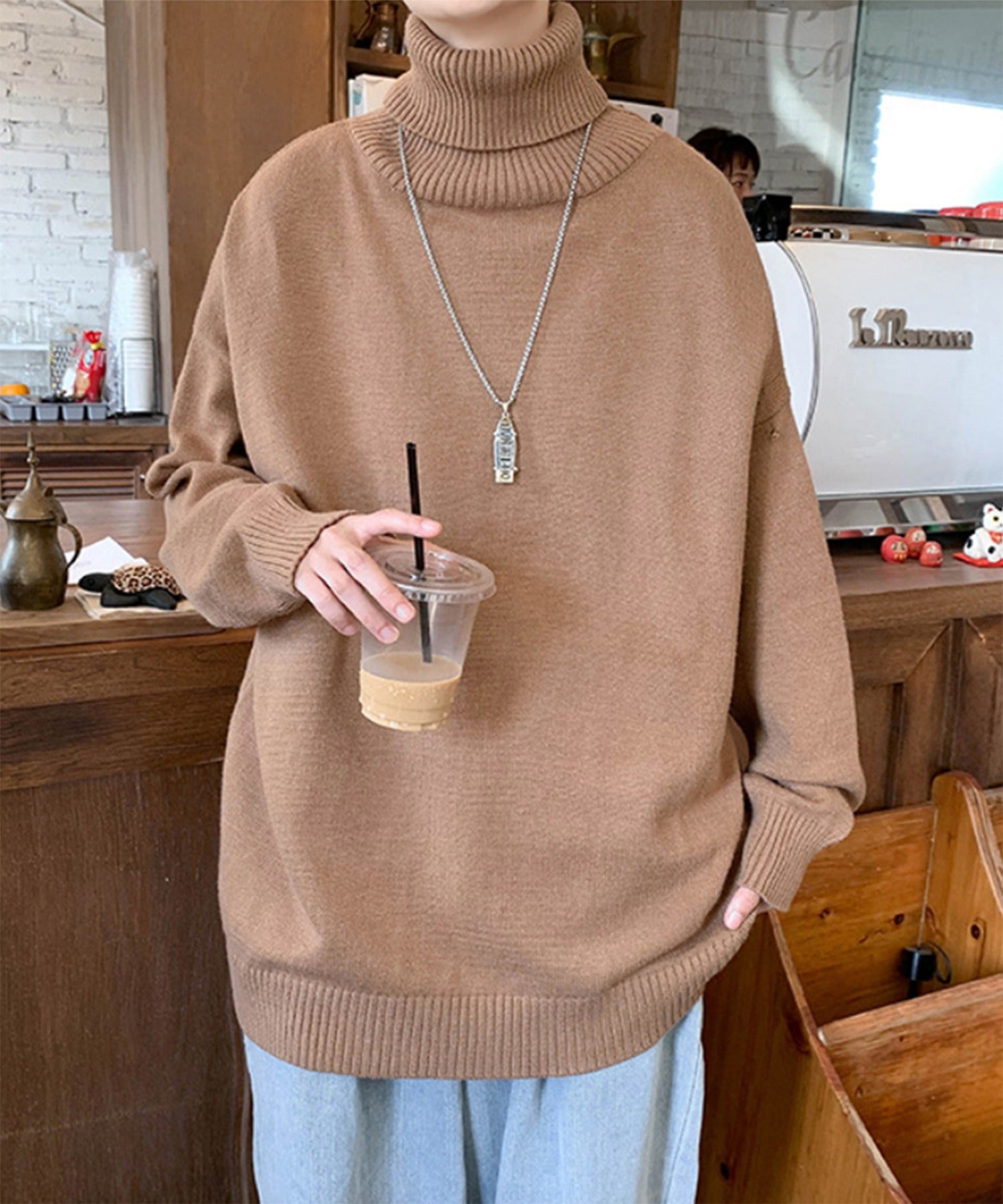 aimoha Simple Turtle Neck Knit Top