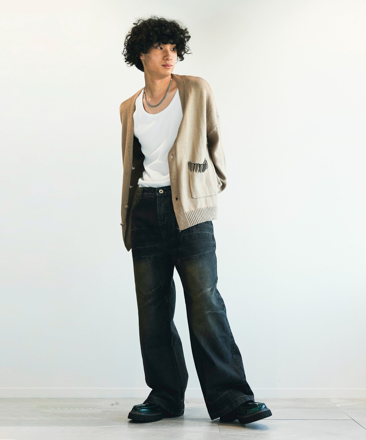 Aimoha Aimoha Men Balloon Sleeve Cardigan