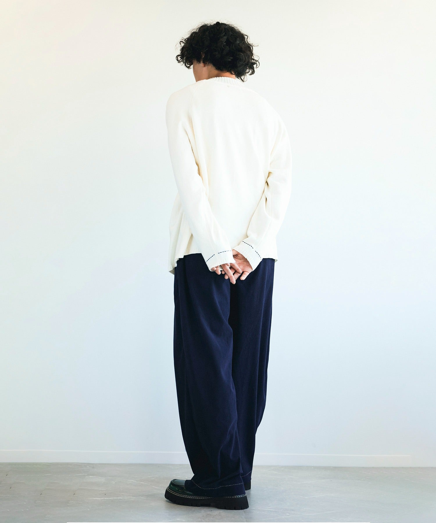 アイモハ aimoha aimoha men 袖子十字縫大尺碼毛衣