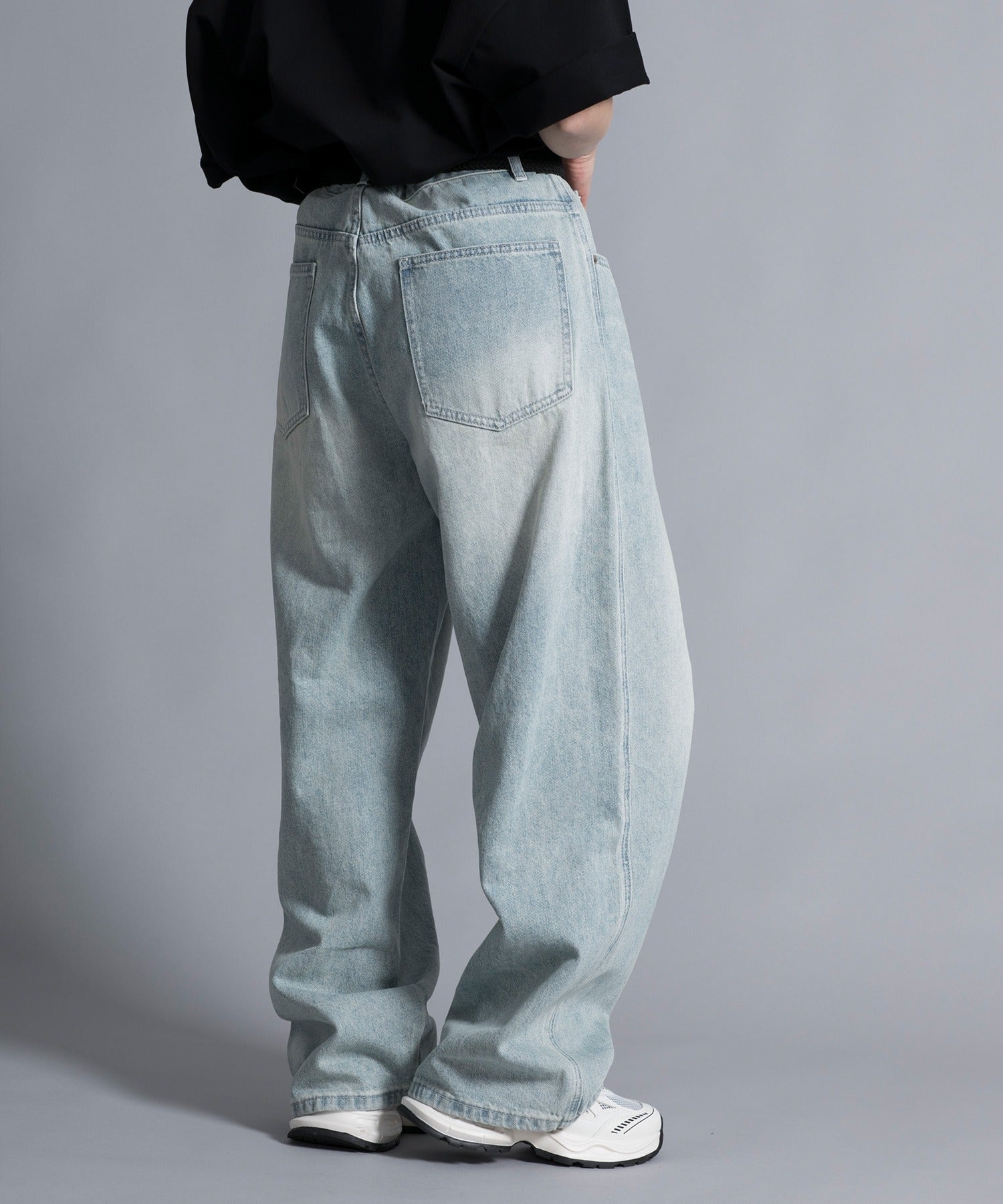 アイモハ aimoha 【aimoha neo】VINTAGE PROCESSED BAGGY JEANS （ブルー） ブルー