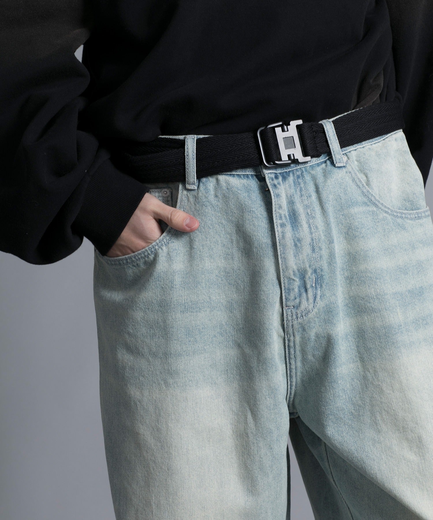 アイモハ aimoha 【aimoha neo】VINTAGE PROCESSED BAGGY JEANS （ブルー） ブルー