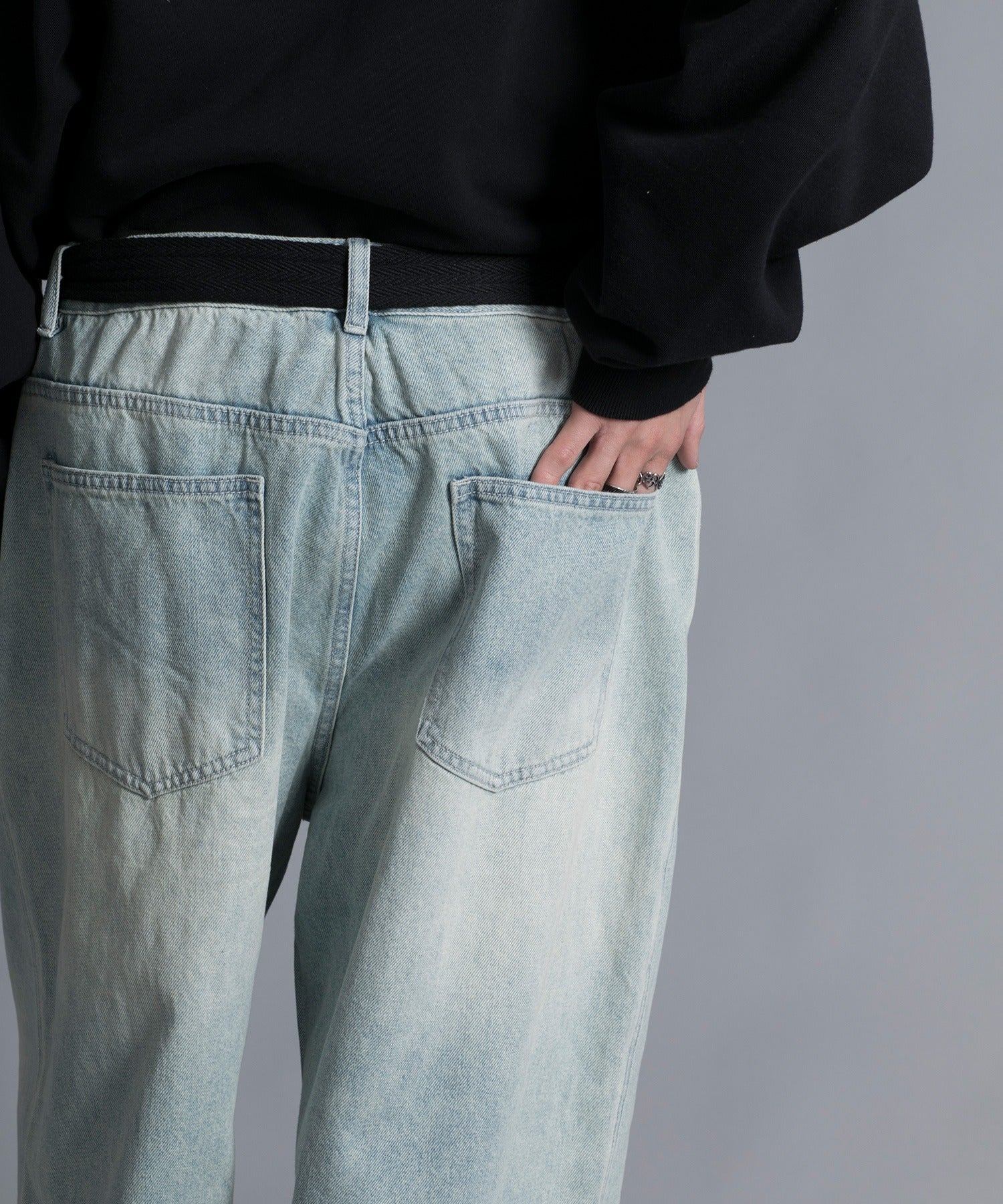 アイモハ aimoha 【aimoha neo】VINTAGE PROCESSED BAGGY JEANS （ブルー） ブルー