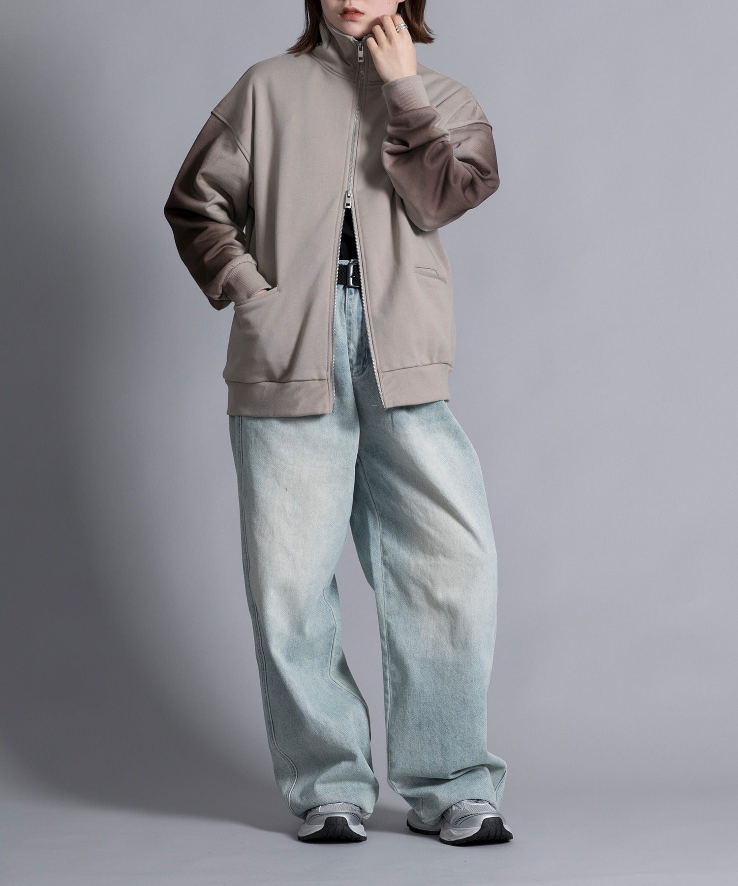 アイモハ aimoha 【aimoha neo】VINTAGE PROCESSED BAGGY JEANS （ブルー） ブルー
