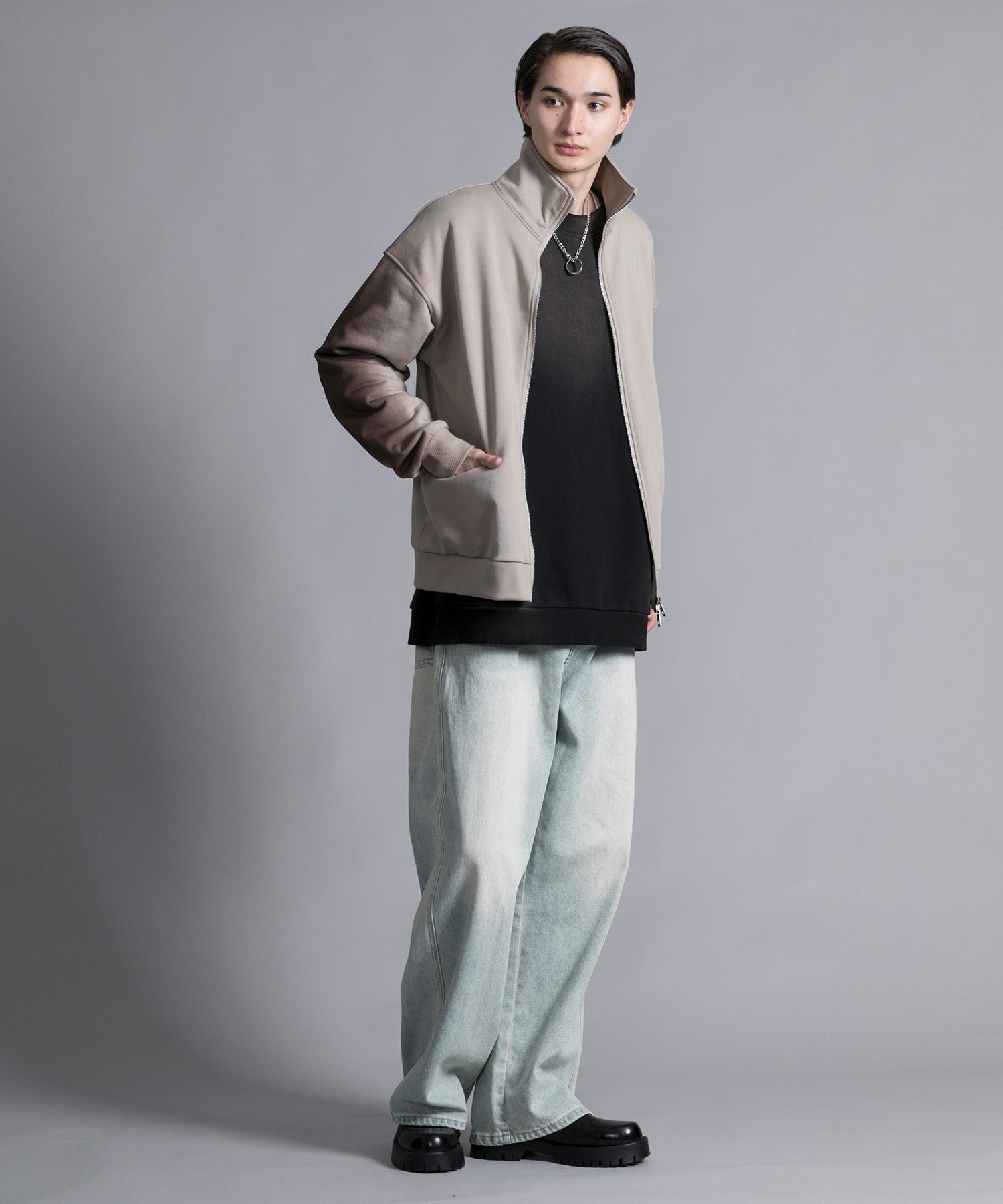 アイモハ aimoha 【aimoha neo】VINTAGE PROCESSED BAGGY JEANS （ブルー） ブルー