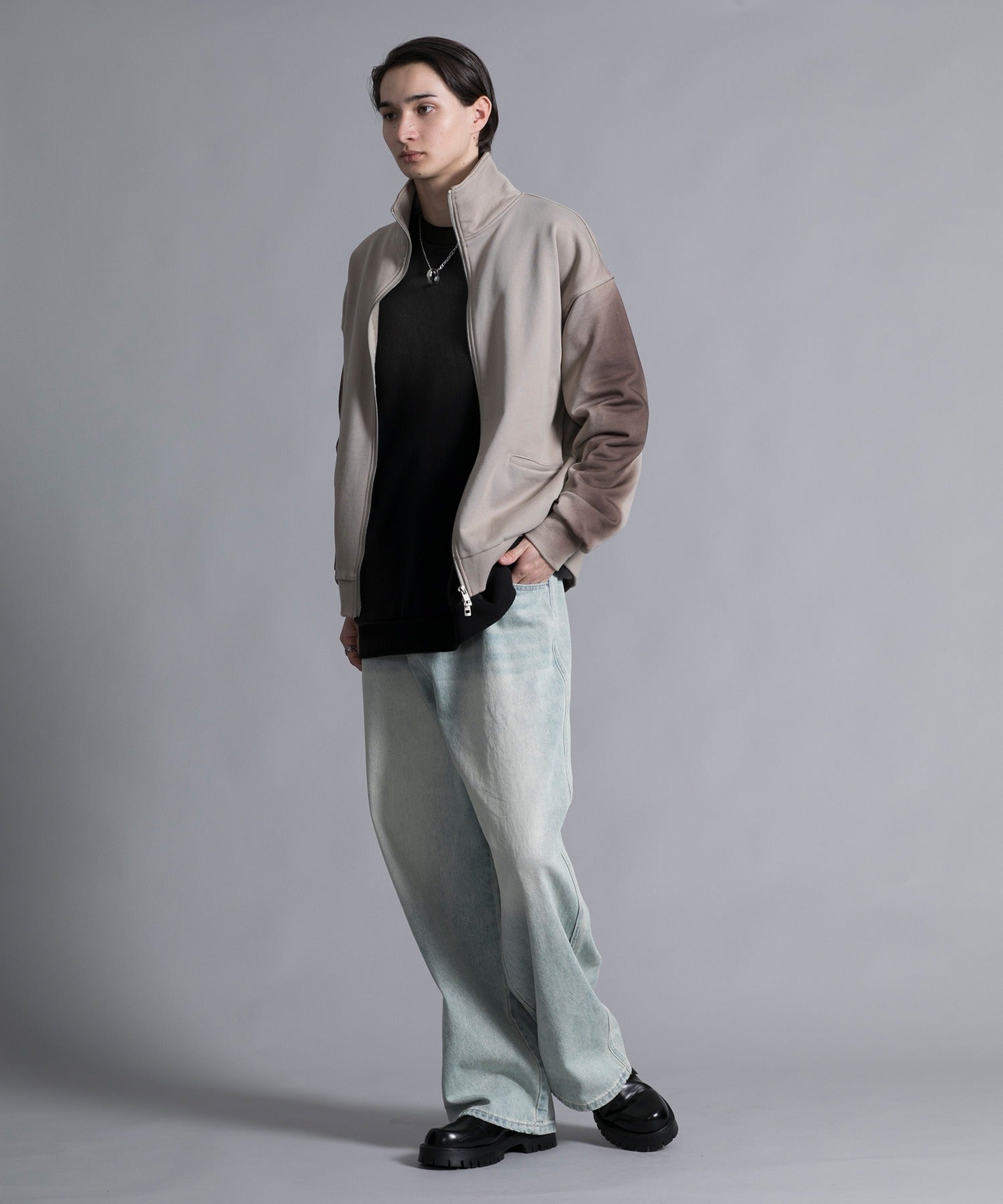 アイモハ aimoha 【aimoha neo】VINTAGE PROCESSED BAGGY JEANS （ブルー） ブルー