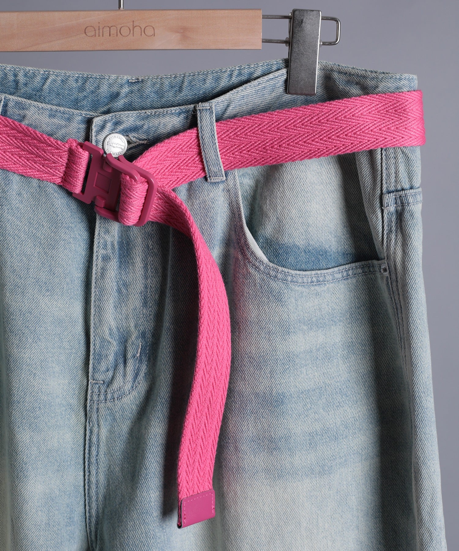アイモハ aimoha 【aimoha neo】VINTAGE PROCESSED BAGGY JEANS （ブルー） ブルー