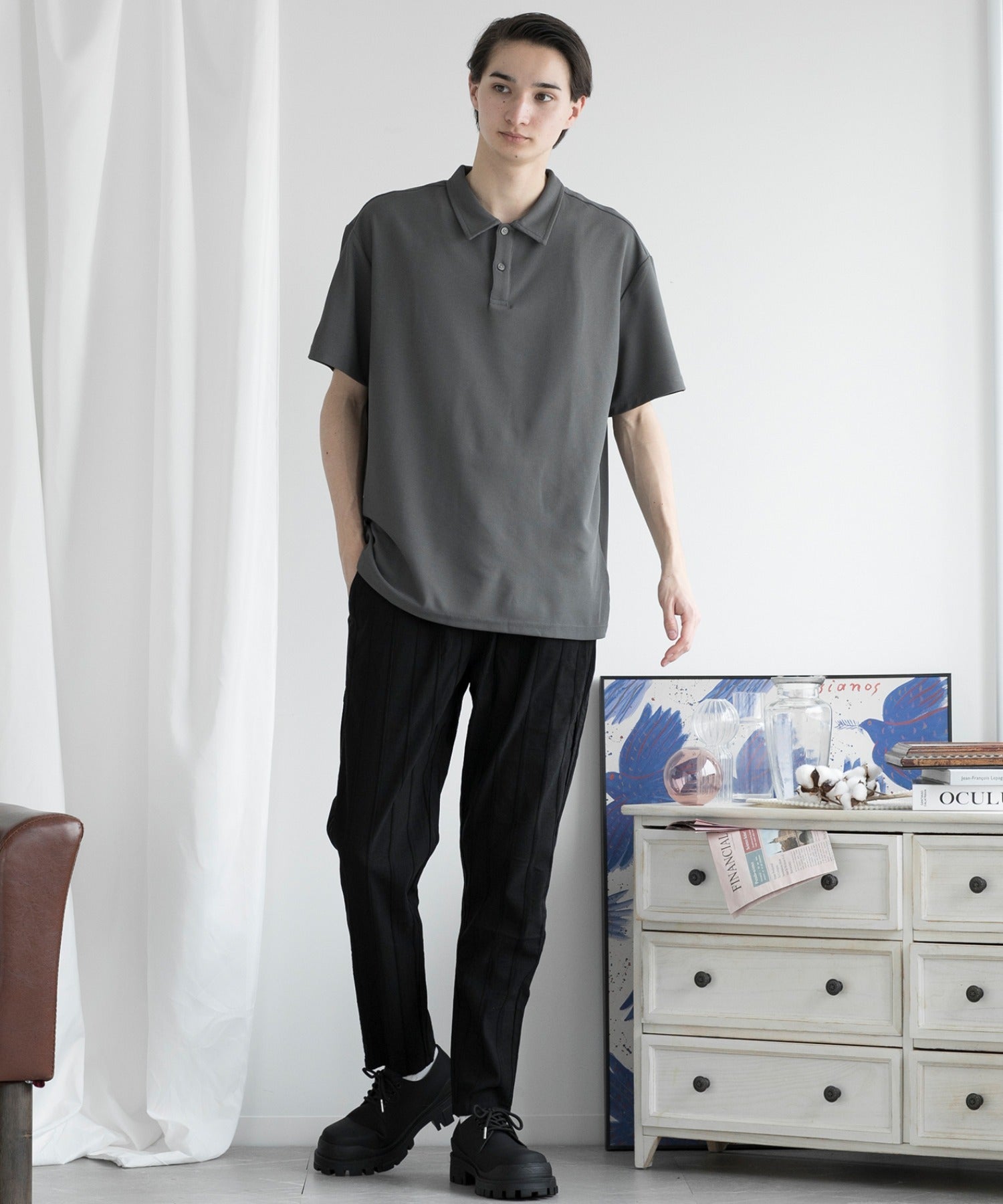 アイモハ aimoha aimoha MENSIMPLE POLO SHIRT 半扣 短袖 Polo 衫