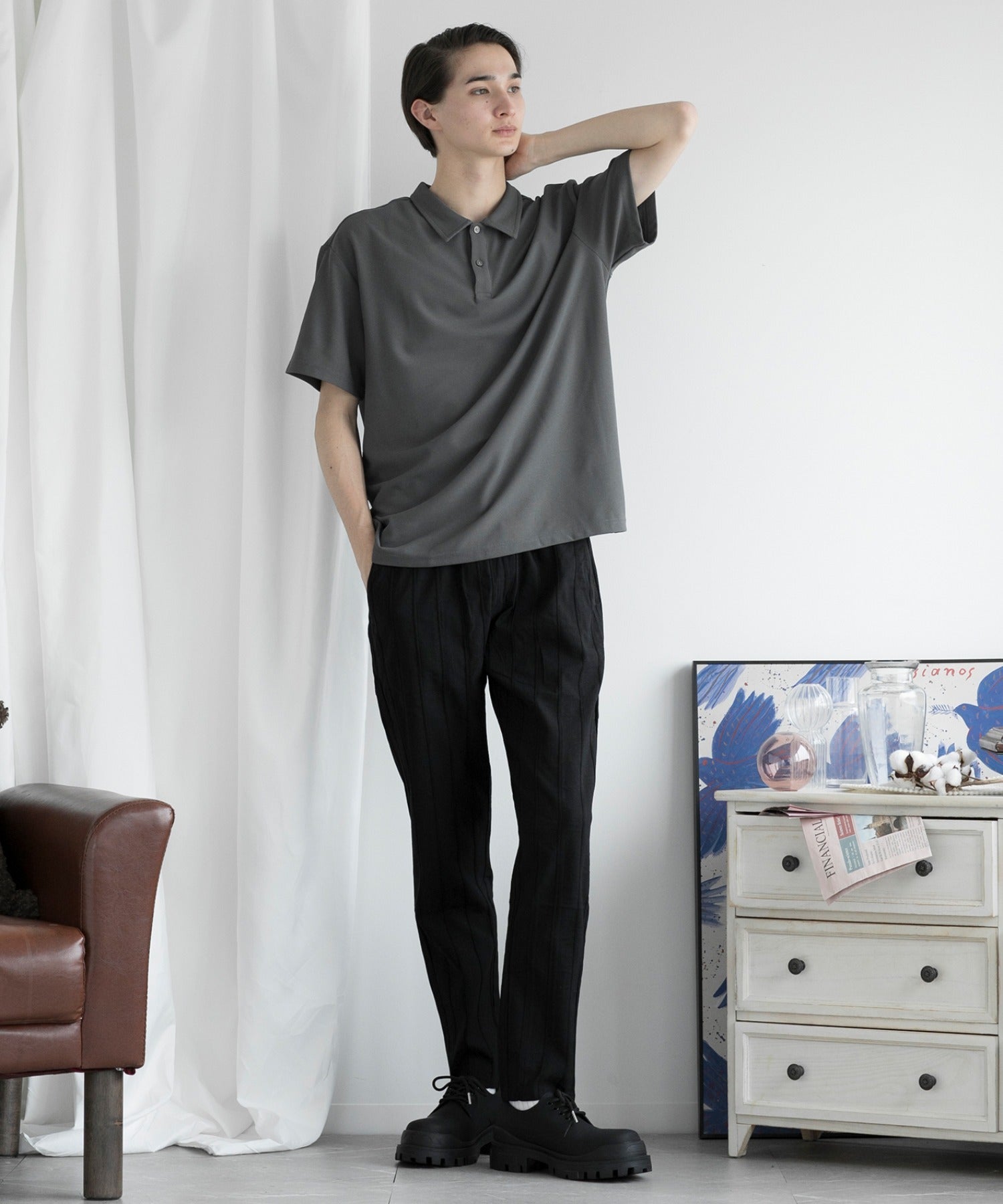 アイモハ aimoha aimoha MENSIMPLE POLO SHIRT 半扣 短袖 Polo 衫