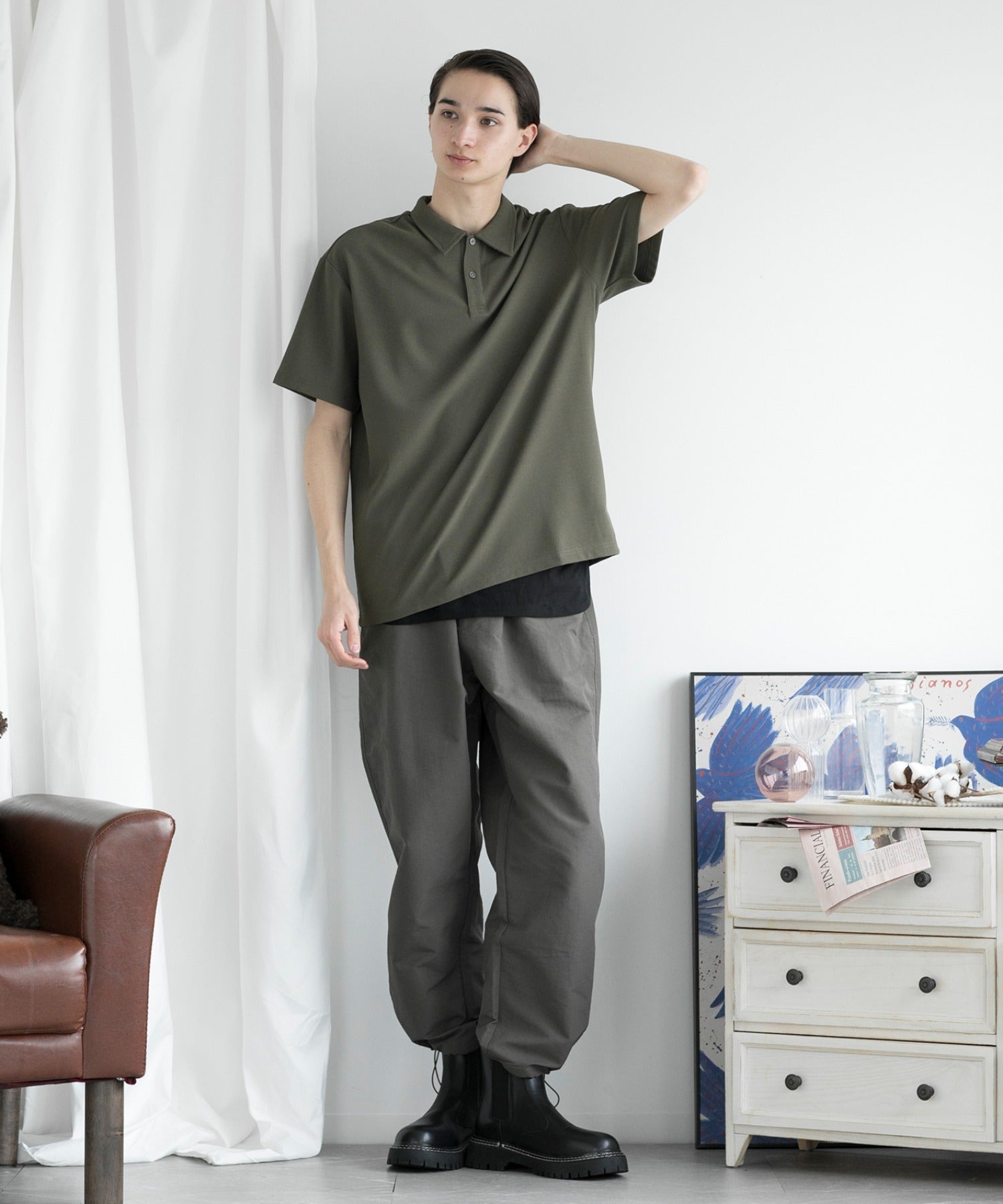 アイモハ aimoha aimoha MENSIMPLE POLO SHIRT 半扣 短袖 Polo 衫