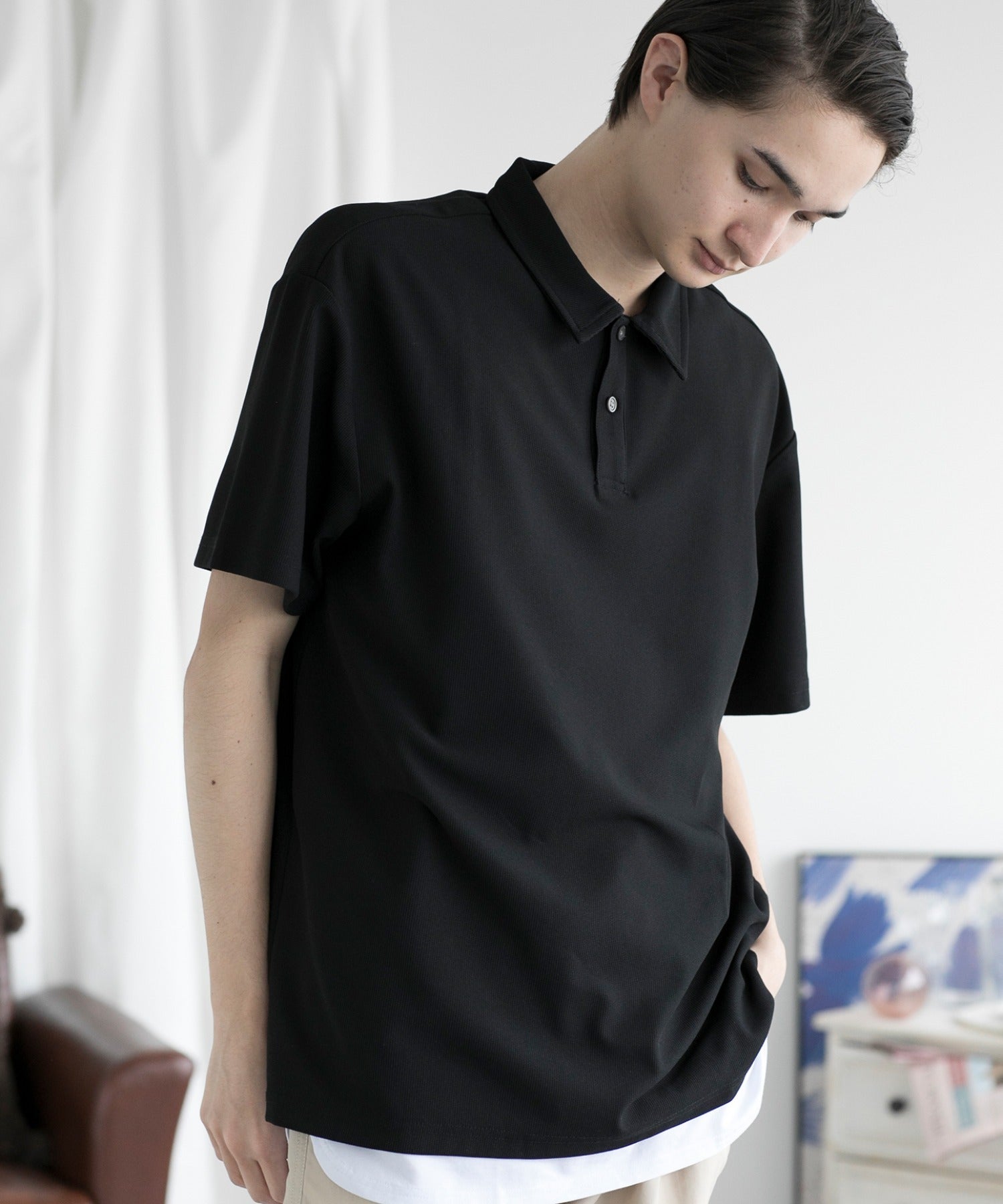 アイモハ aimoha aimoha MENSIMPLE POLO SHIRT 半扣 短袖 Polo 衫
