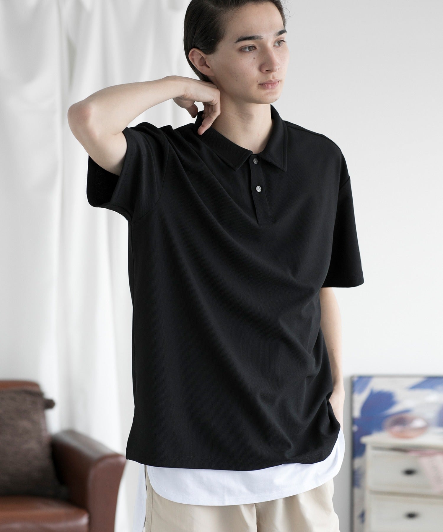 アイモハ aimoha aimoha MENSIMPLE POLO SHIRT 半扣 短袖 Polo 衫