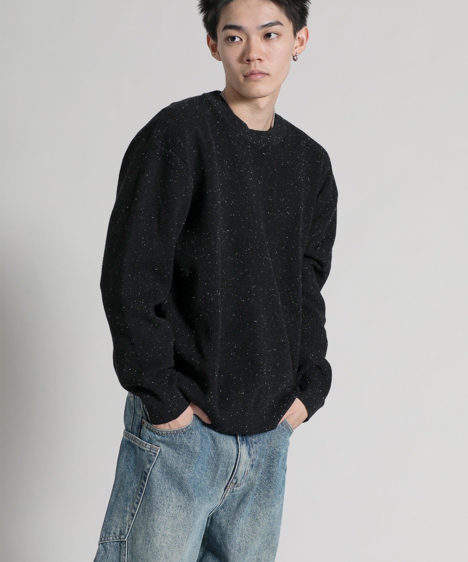 アイモハ aimoha 【aimoha neo】 Cozy Flecked Pullover （ブラック） ブラック